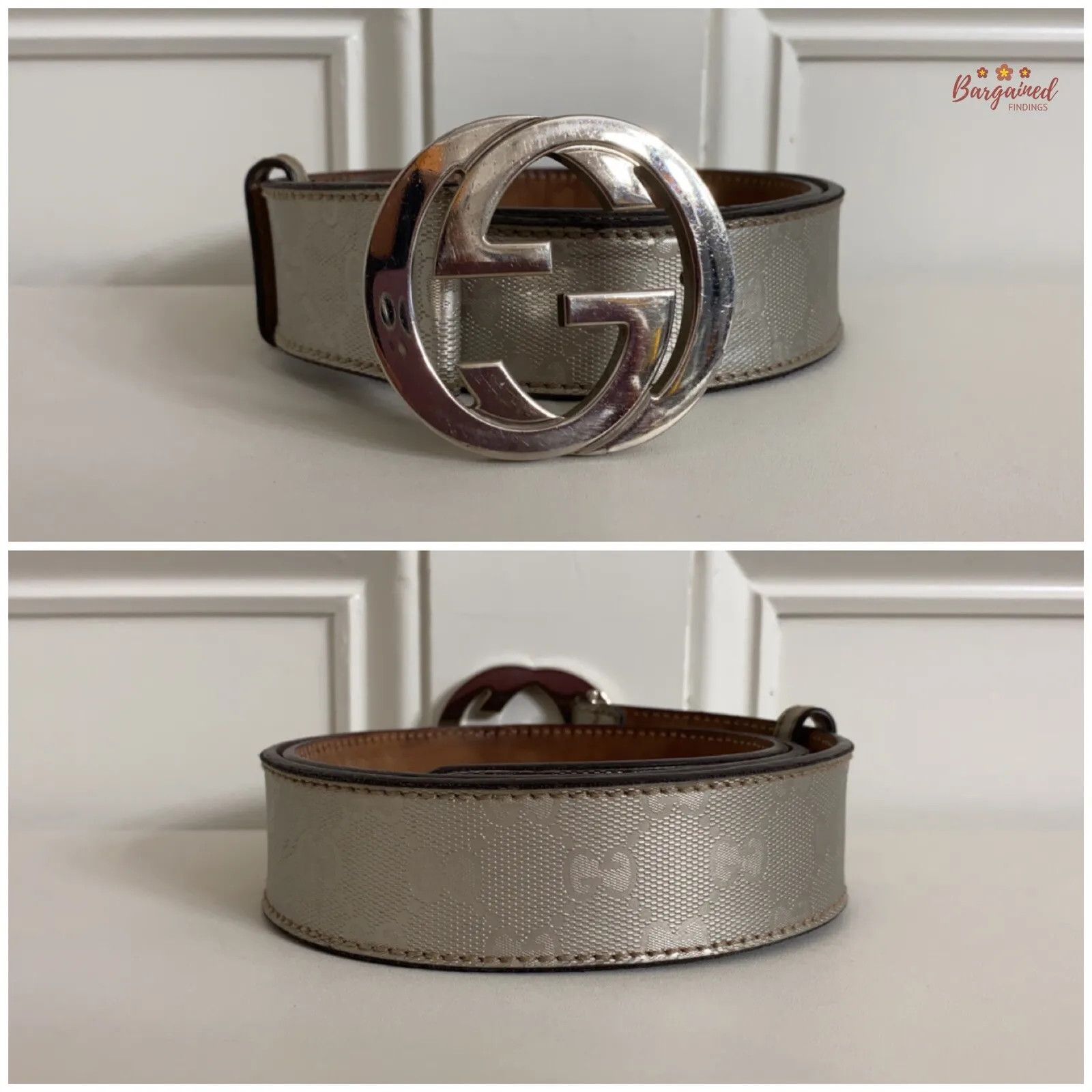 Gucci Gucci Imprime Monogram Leather Interlocking G Buckle Belt Size 34 - 6 Thumbnail