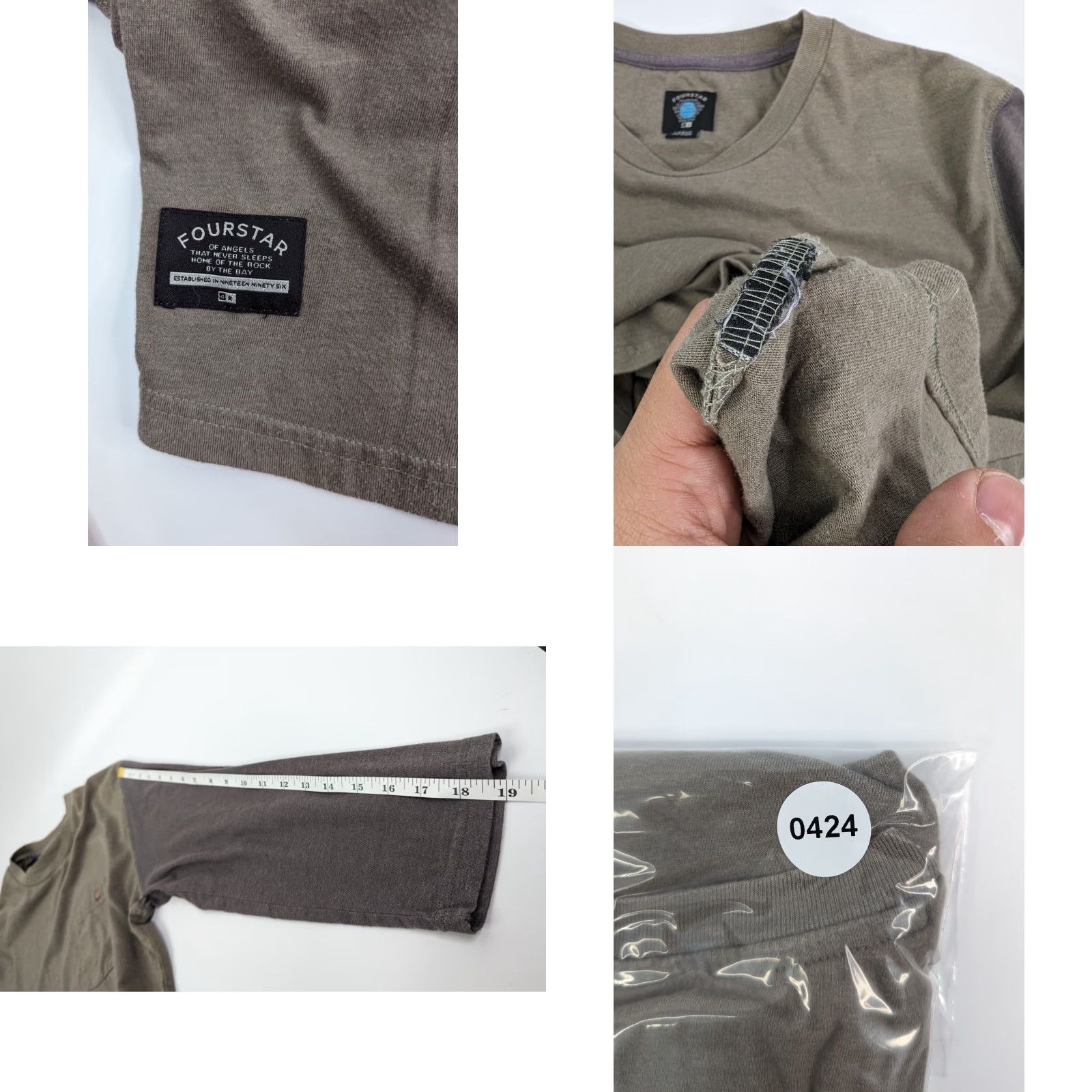 Vintage Fourstar Raglan Tee 3/4 sleeve Baseball Shirt Men's Size Large Skate Pocket Gray Stars Shirt Mens L Size US L / EU 52-54 / 3 - 8 Thumbnail