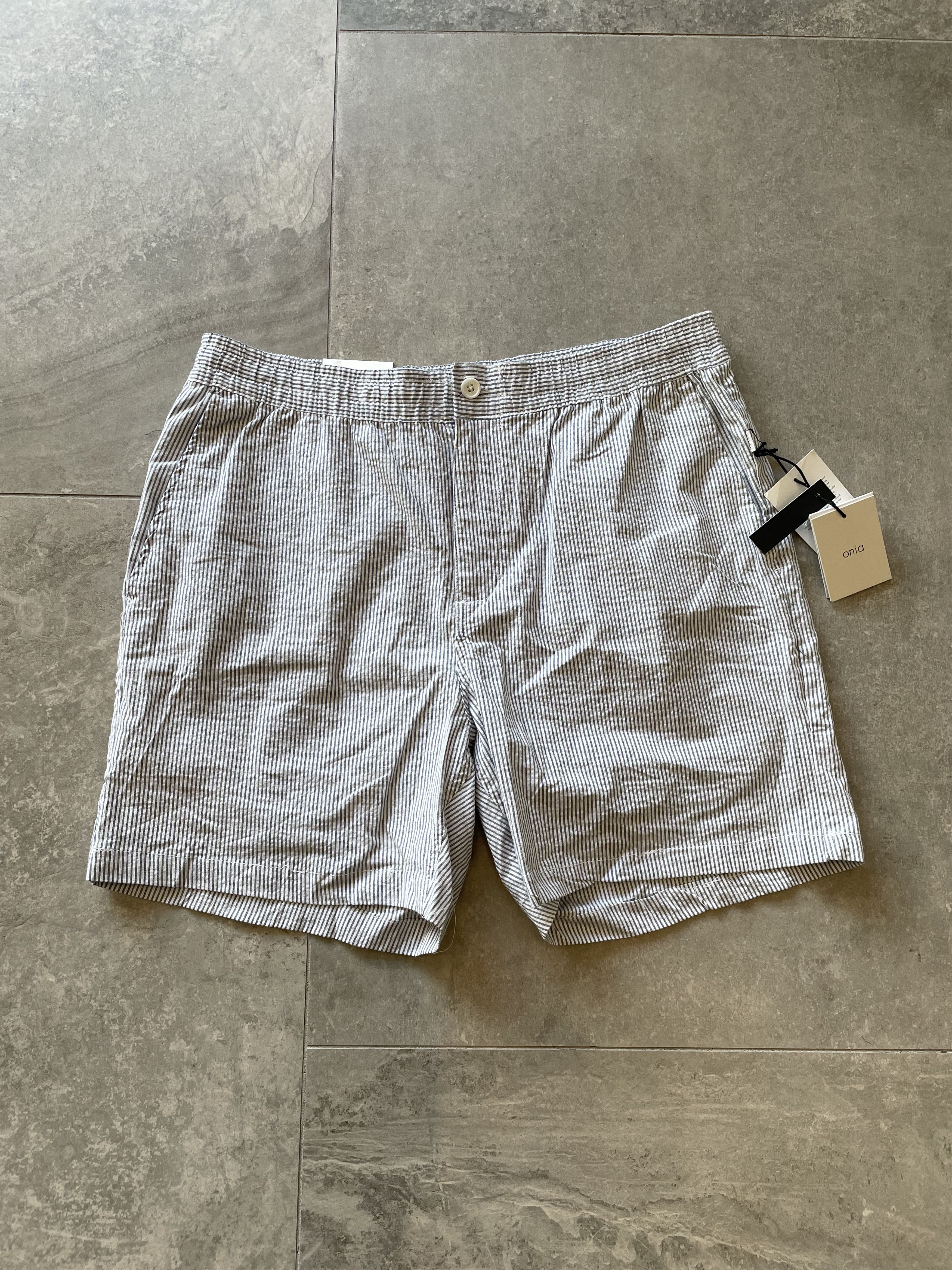 Onia Onia - Seersucker Short Deep Navy Size US 38 / EU 54 - 1 Thumbnail
