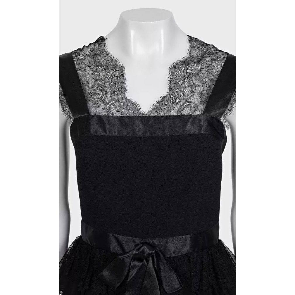 Oscar De La Renta Oscar de la Renta Black Lace Fitted Dress - UK6/XS, Size XS / US 0-2 / IT 36-38 - 4 Thumbnail