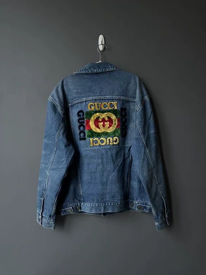 Gucci gucci logo denim jacket in blue Size US L / EU 52-54 / 3 - 6 Thumbnail