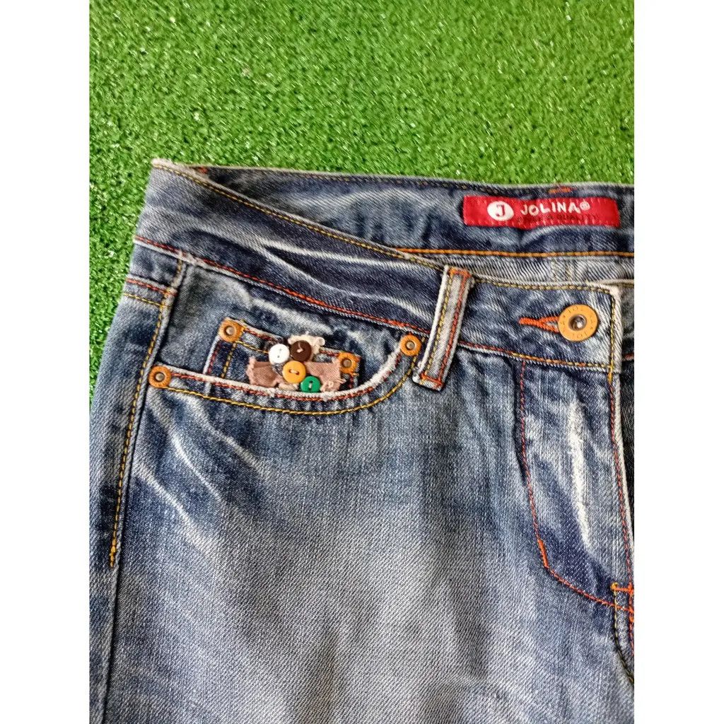 Other Jolina Vintage Embroidered Button Patch Jeans – Size 40 Size 31" - 5 Thumbnail