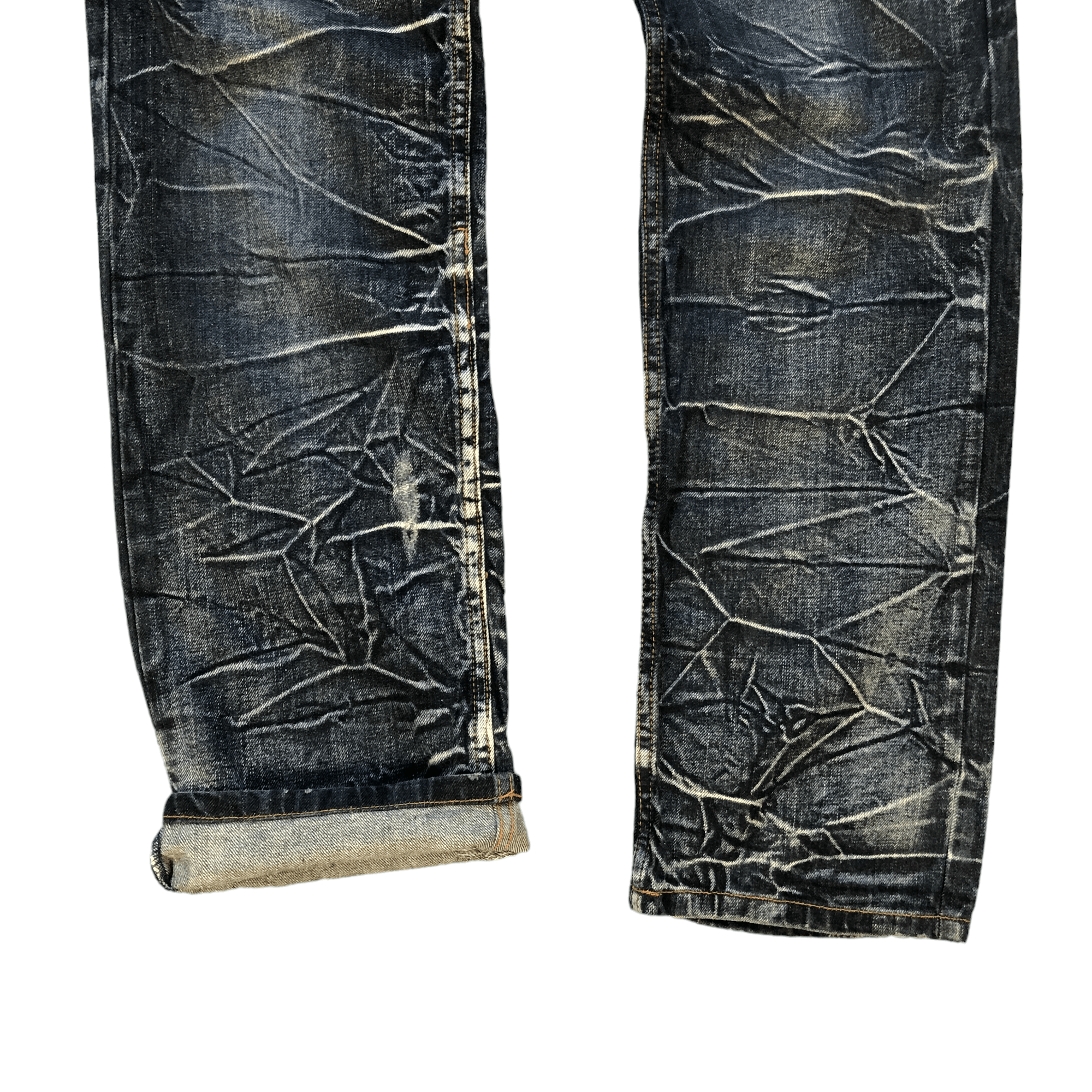 Japanese Brand NYLOUS LIMITED EDITION DOUBLE WAIST DENIM PANTS #5977-216 Size US 32 / EU 48 - 10 Thumbnail