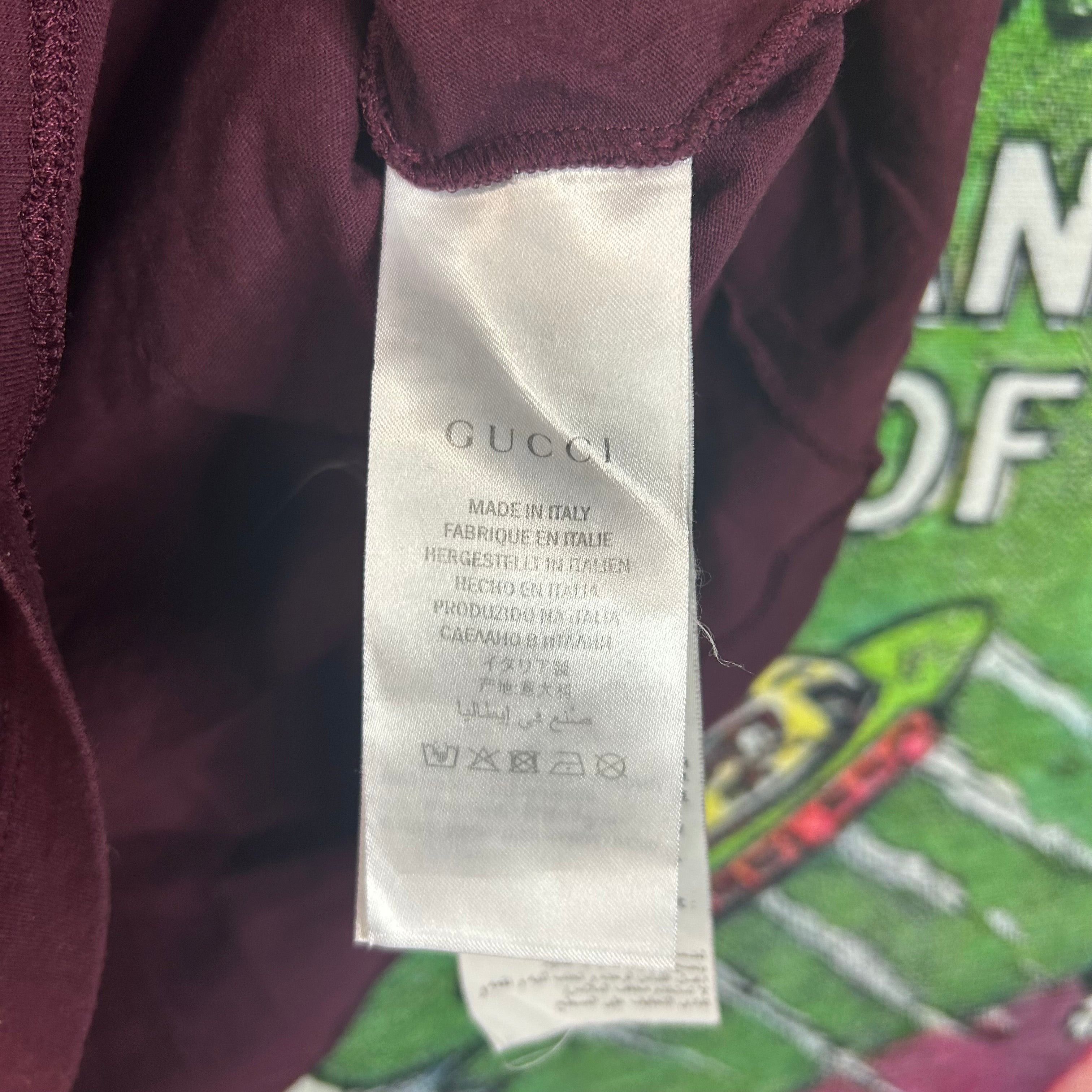 Gucci Gucci Logo Tee Maroon Size XXL (fits L) Size US L / EU 52-54 / 3 - 3 Thumbnail