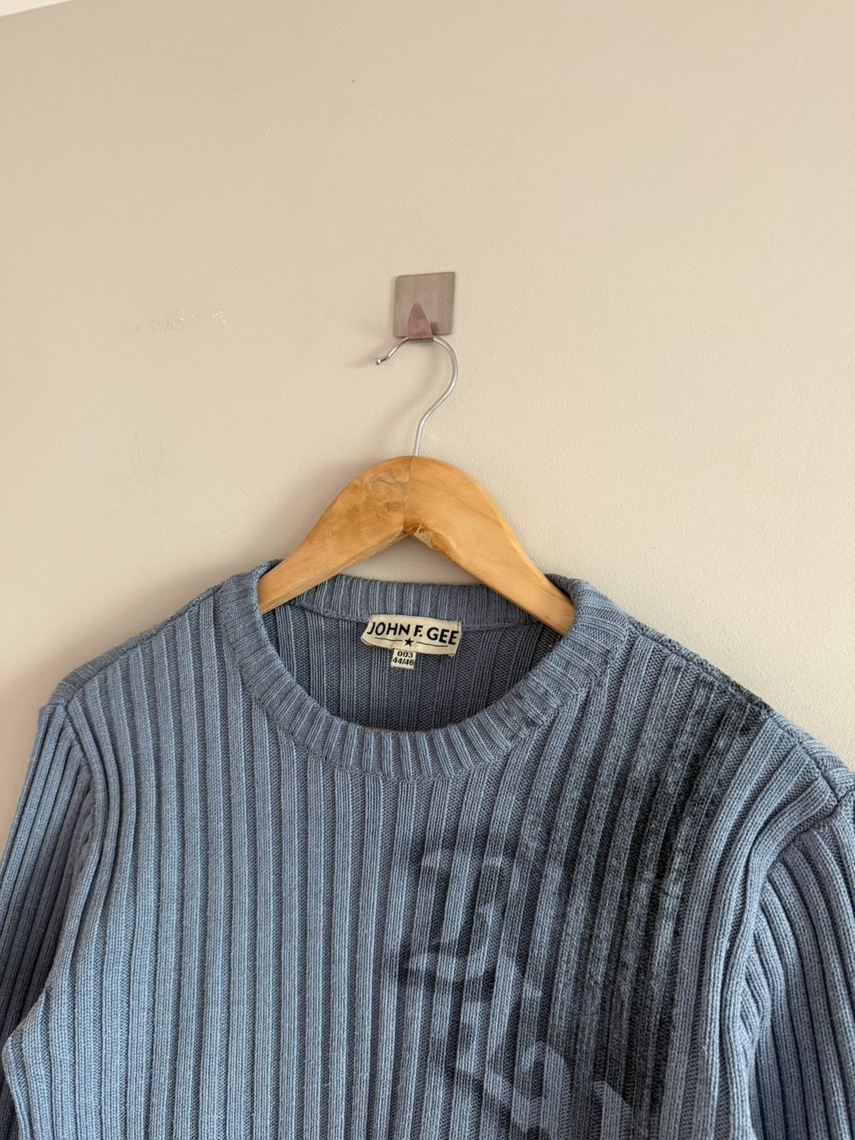 Vintage Ribbed Knit Sweater Faded Graphic Slim Fit Size US S / EU 44-46 / 1 - 2 Thumbnail