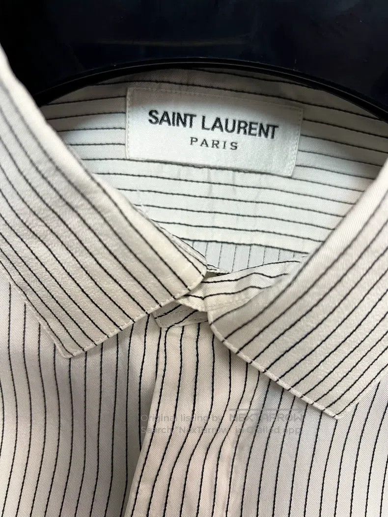 Saint Laurent Paris Saint Laurent Paris size 37 Black and White Striped Silk S Size US XS / EU 42 / 0 - 3 Thumbnail