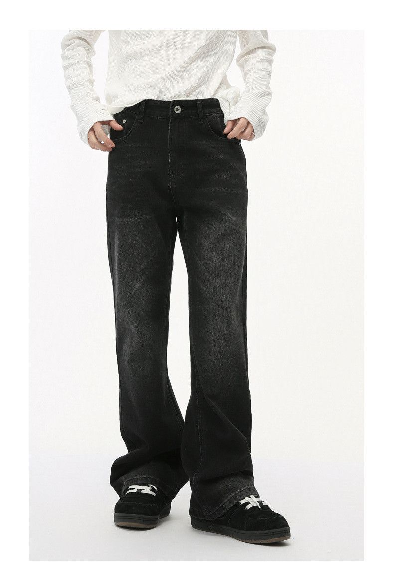 Japanese Brand × Jean Vintage flared black and grey washed denim trousers Size US 33 - 1 Thumbnail
