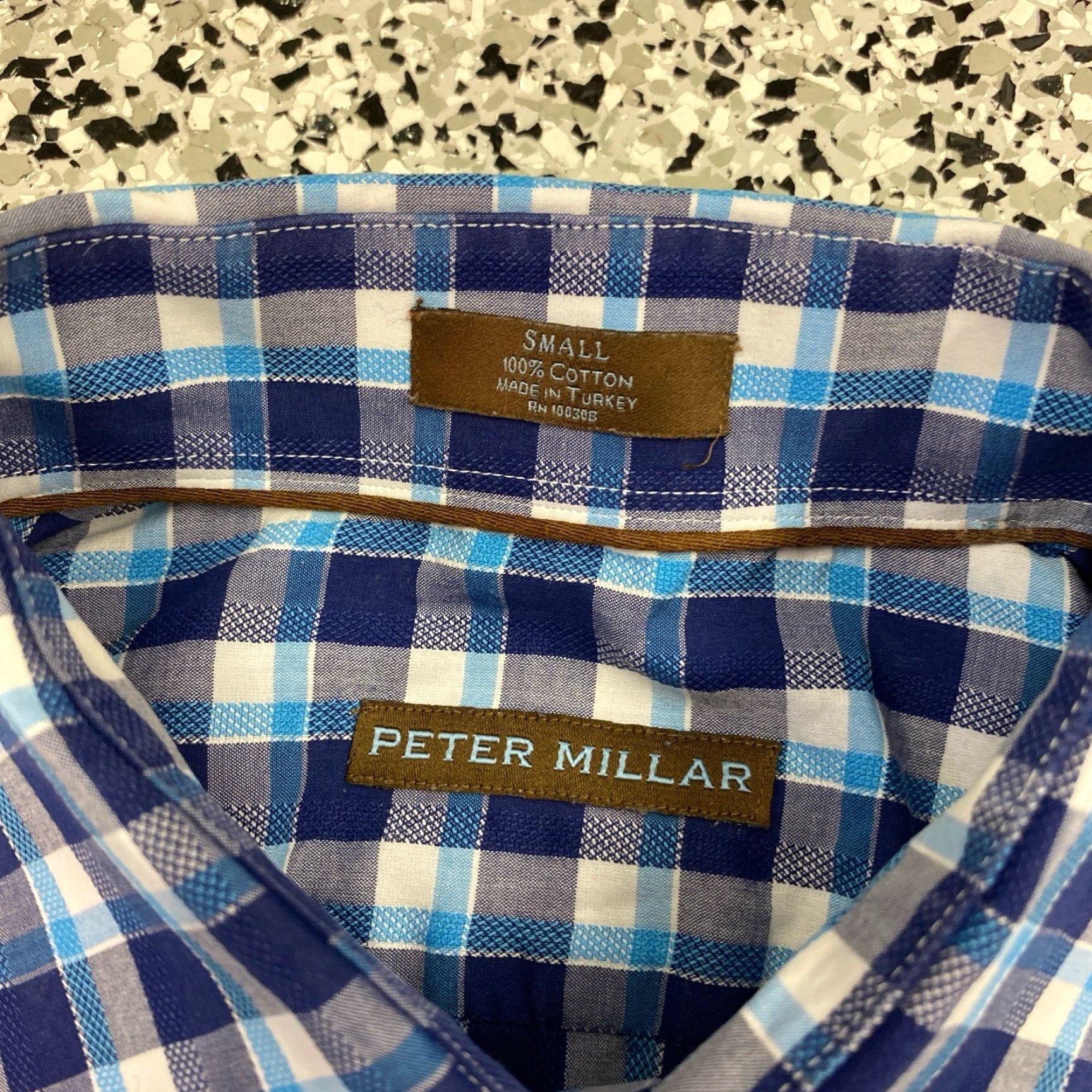 Peter Millar VINTAGE Peter Millar Shirt Mens Small Blue Plaid 100% Cotton Long Sleeve Button-Up Size US S / EU 44-46 / 1 - 3 Thumbnail