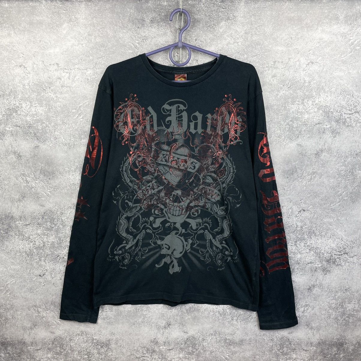 Ed Hardy Vintage Y2K Ed Hardy Christian Audigier Tatoo Longsleeve Size US L / EU 52-54 / 3 - 1 Thumbnail