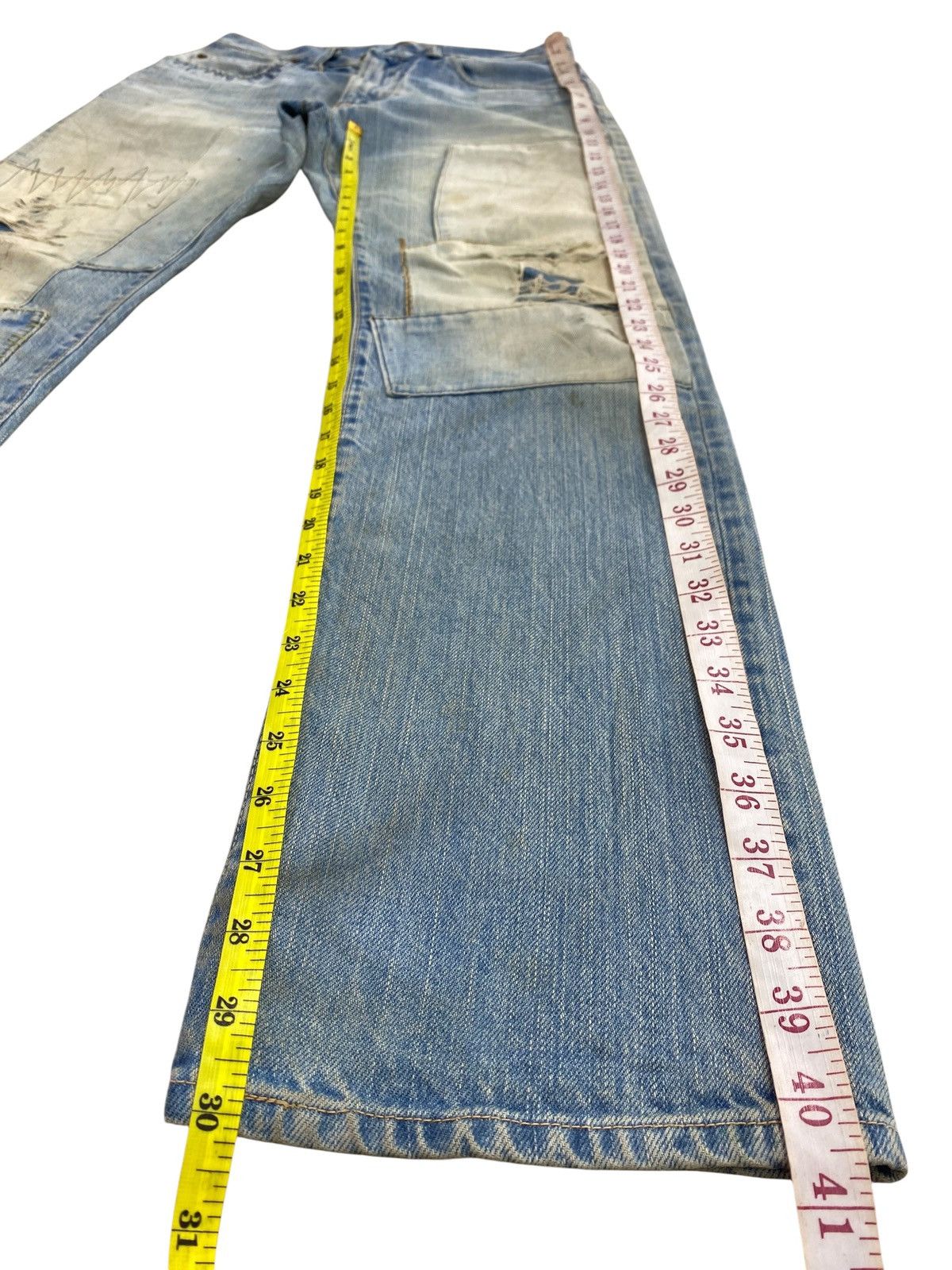 Japanese Brand Iron Market Brand Mud Wash Style Patch Jeans Size US 29 - 11 Thumbnail