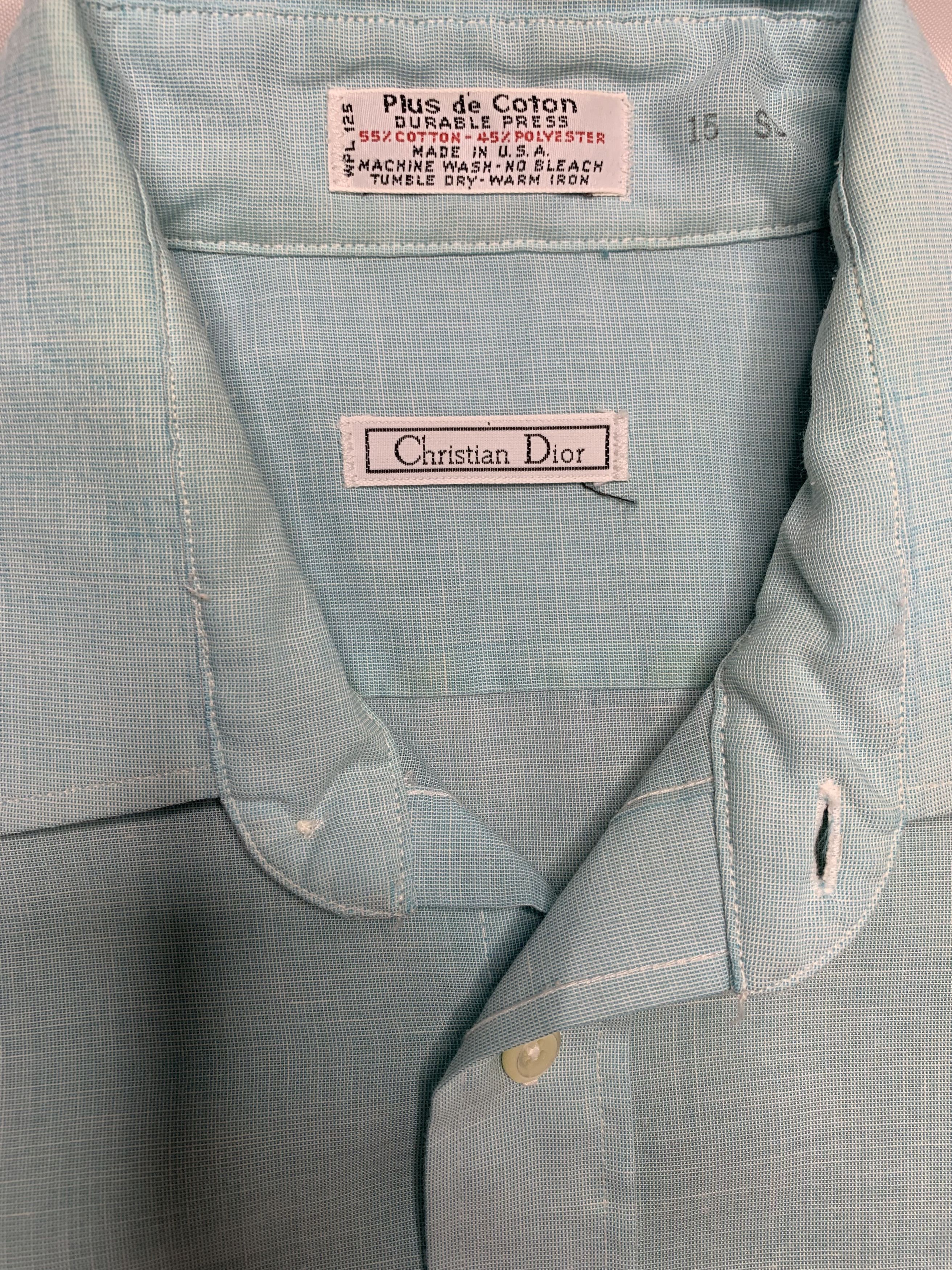 Christian Dior Monsieur Vintage Easter Blue Christian Dior Button Up Shirt Size US M / EU 48-50 / 2 - 4 Thumbnail