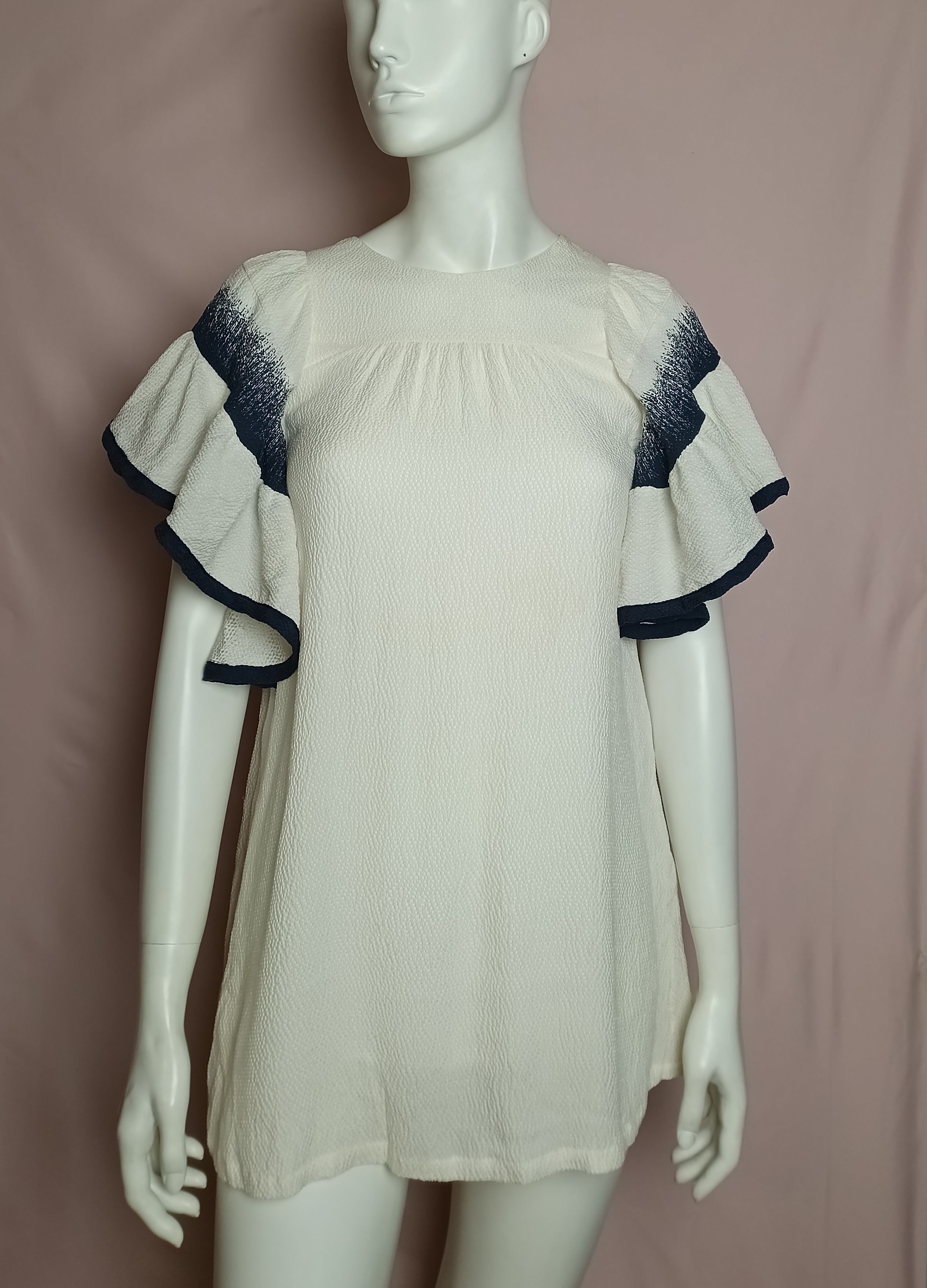 Chloe Chloe Ivory Blue Silk Girls Dress Size 10y Size XXS / US 00 / IT 34 - 3 Thumbnail
