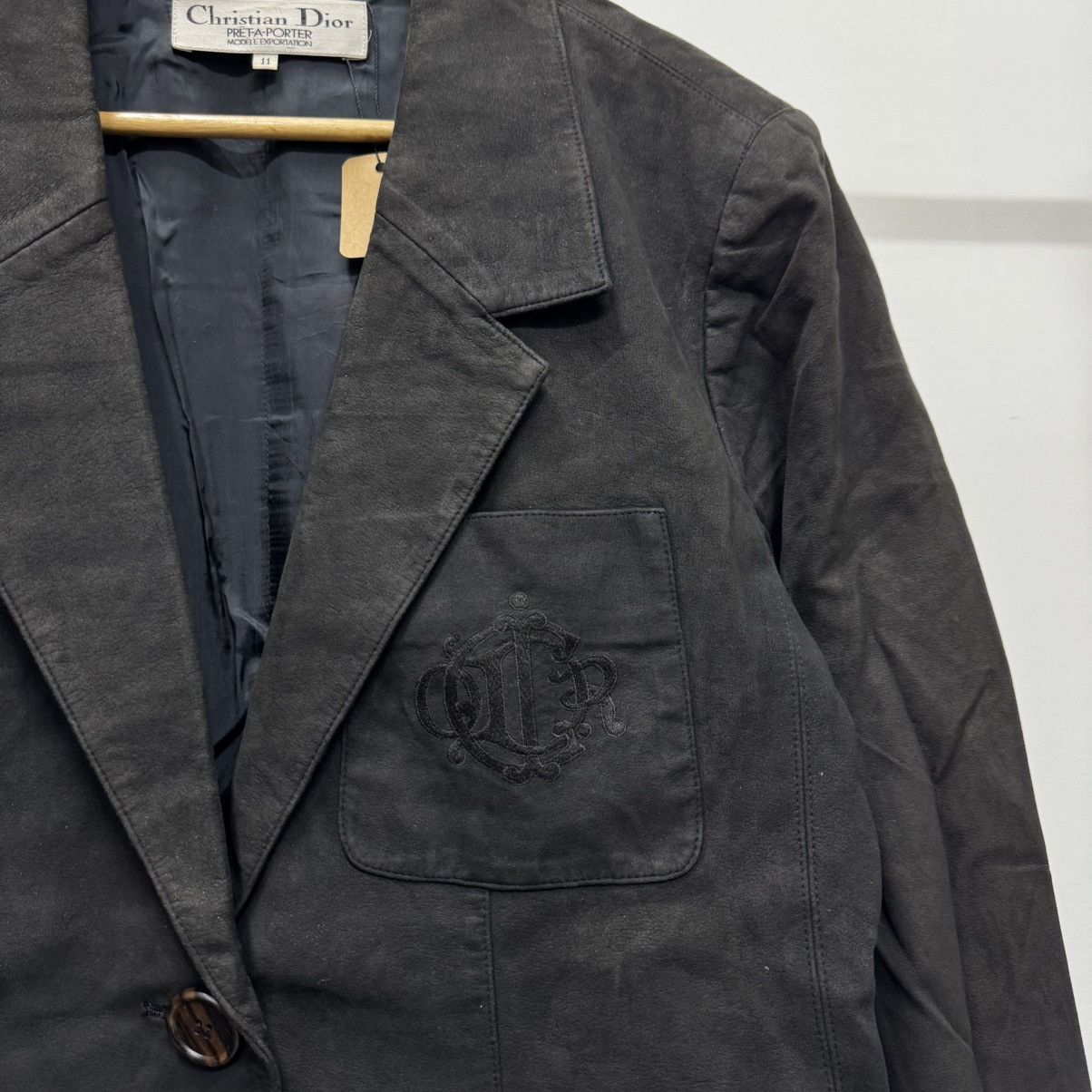 Christian Dior Monsieur Vintage Christian Dior Embroidered Logo Suede Leather Coat Size US M / EU 48-50 / 2 - 5 Thumbnail