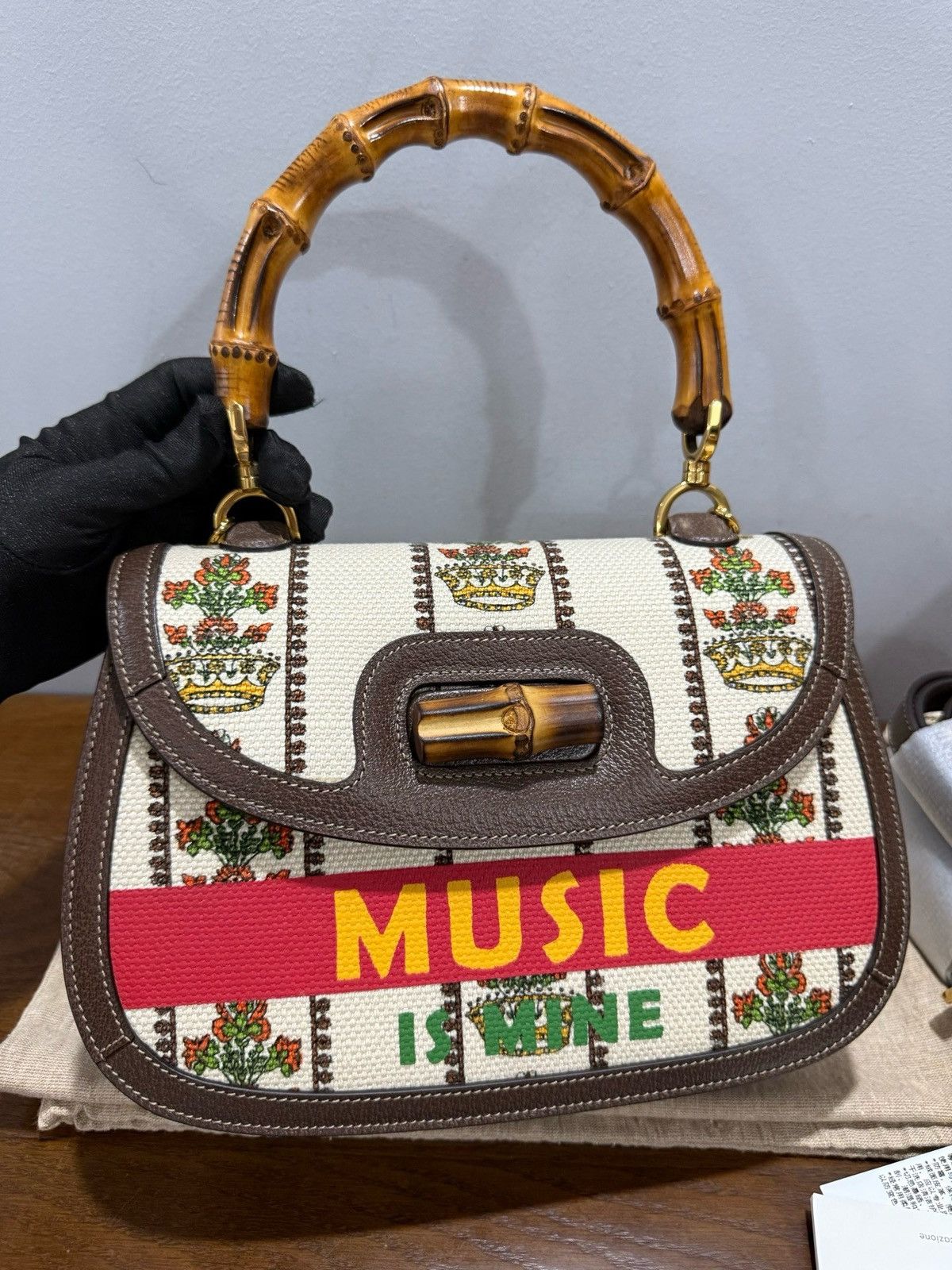 Gucci Gucci 100 Centennial Music Bamboo 1947 Handle Bag Size ONE SIZE - 5 Thumbnail