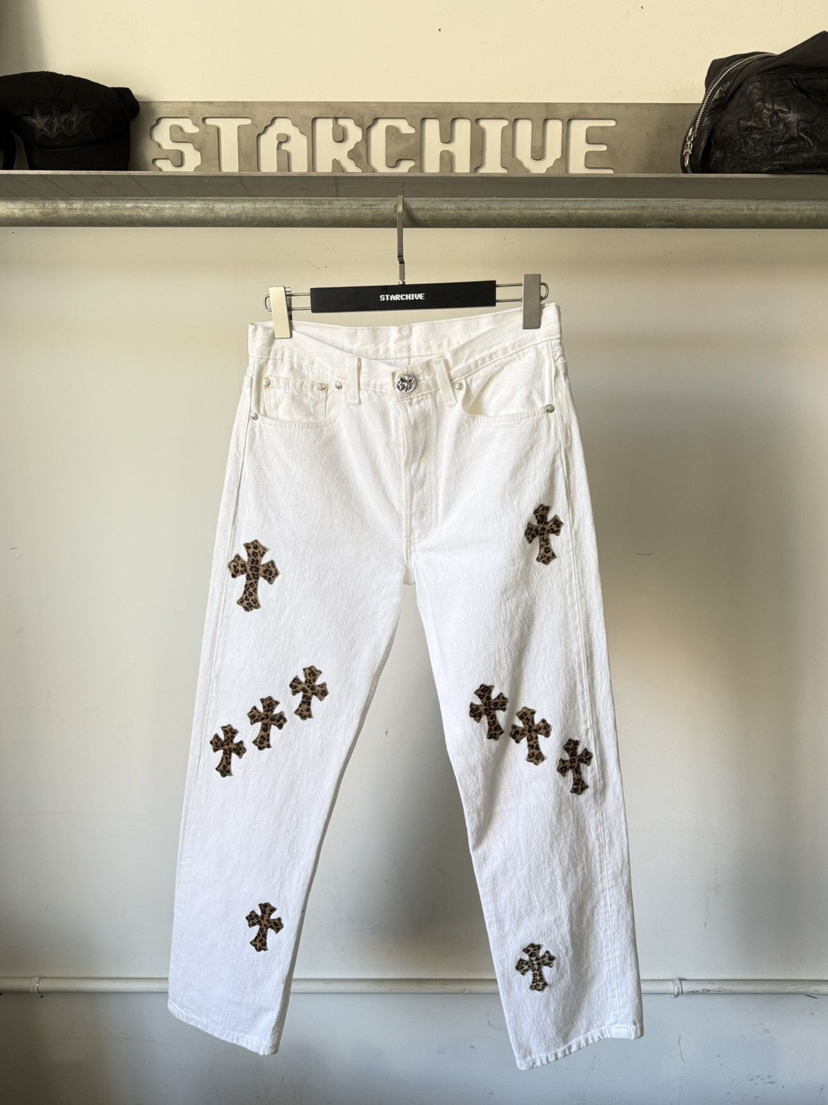 Chrome Hearts Chrome Hearts White & Cheetah Patch 501 Size US 30 / EU 46 - 1 Thumbnail