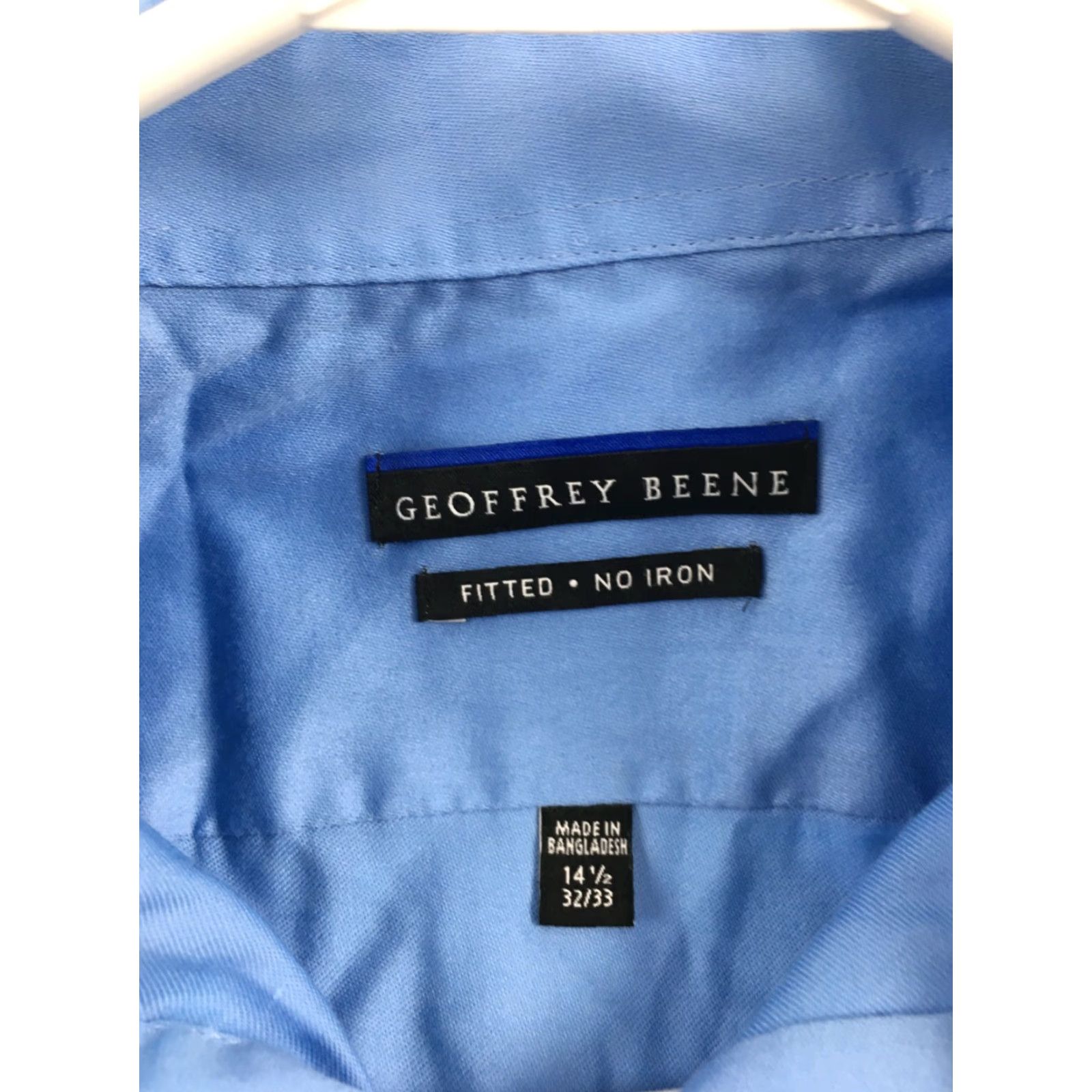 Geoffrey Beene Geoffrey Beene Shirt Men's Size 32/33 Button Up Long Sleeve Fitted Collared Sky Blue Regular Modern Mens Shirt Size US XS / EU 42 / 0 - 6 Thumbnail