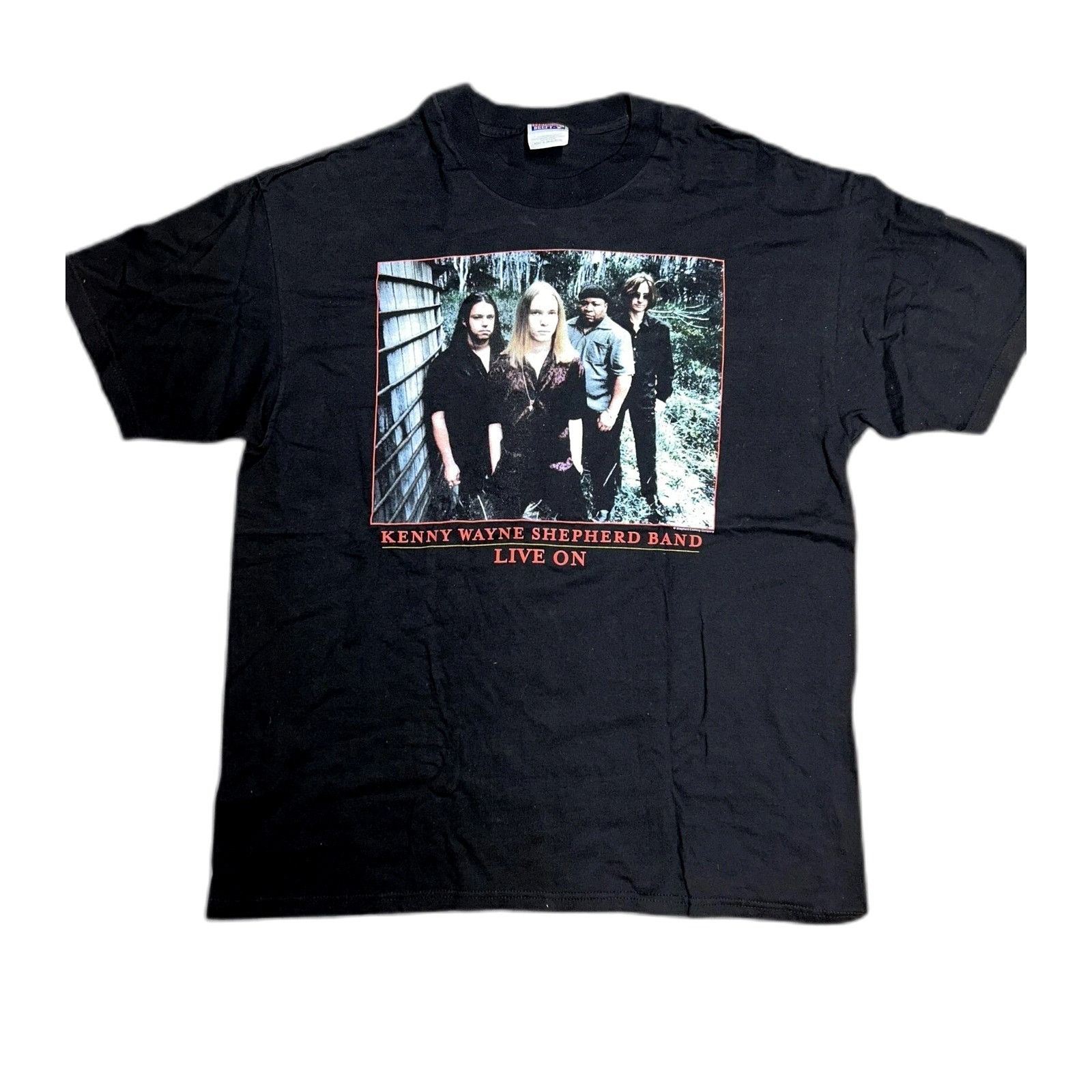 Hanes Vintage Kenny Wanye Sheppart Band Live T Shirt Black XL Size US XL / EU 56 / 4 - 2 Thumbnail