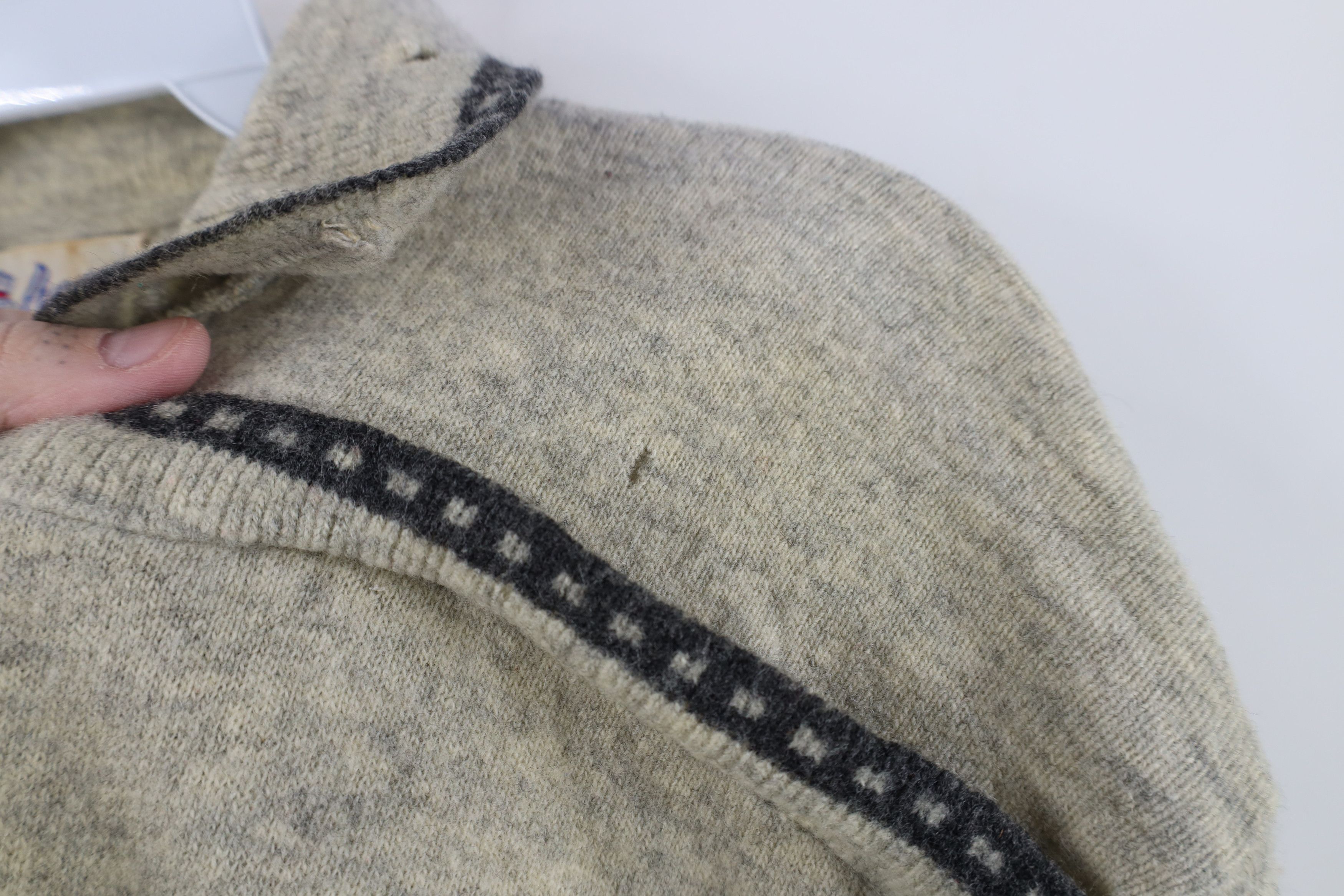 Vintage Vintage 50s Rockabilly Lambswool Collared Sweater Gray USA Size US XXL / EU 58 / 5 - 5 Thumbnail