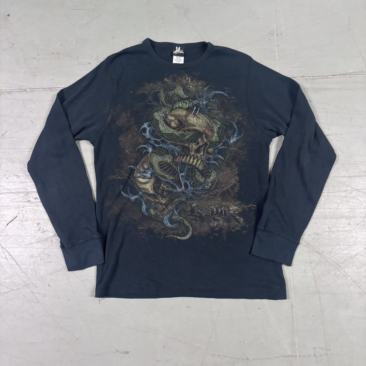 Affliction × Vintage MMA Faded grail Elite long sleeve waffle thermal Size US L / EU 52-54 / 3 - 1 Thumbnail