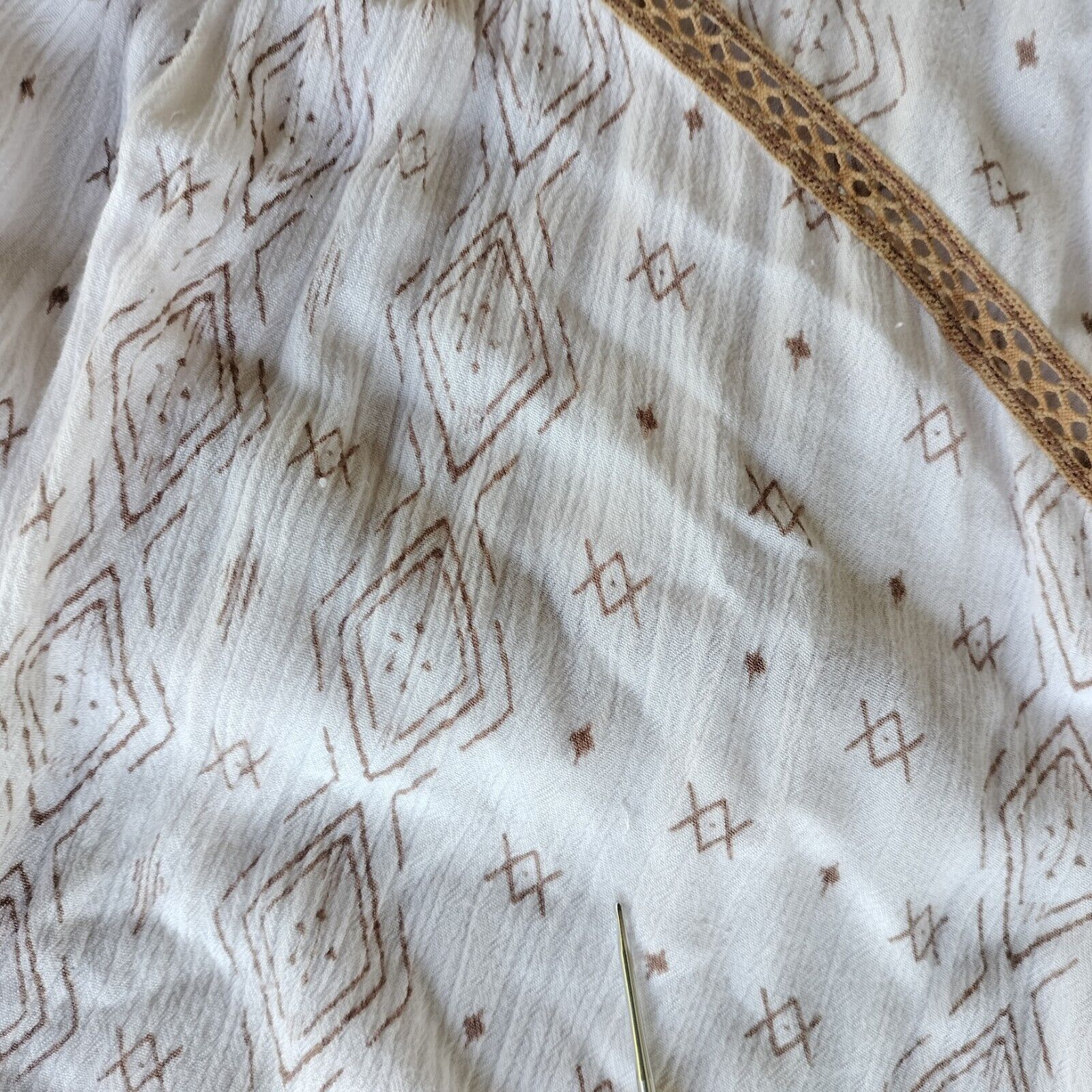 Designer Talisman Dress Tunic Pleated Bell Sleeve Shift Hippie Summer Size XL / US 12-14 / IT 48-50 - 9 Thumbnail