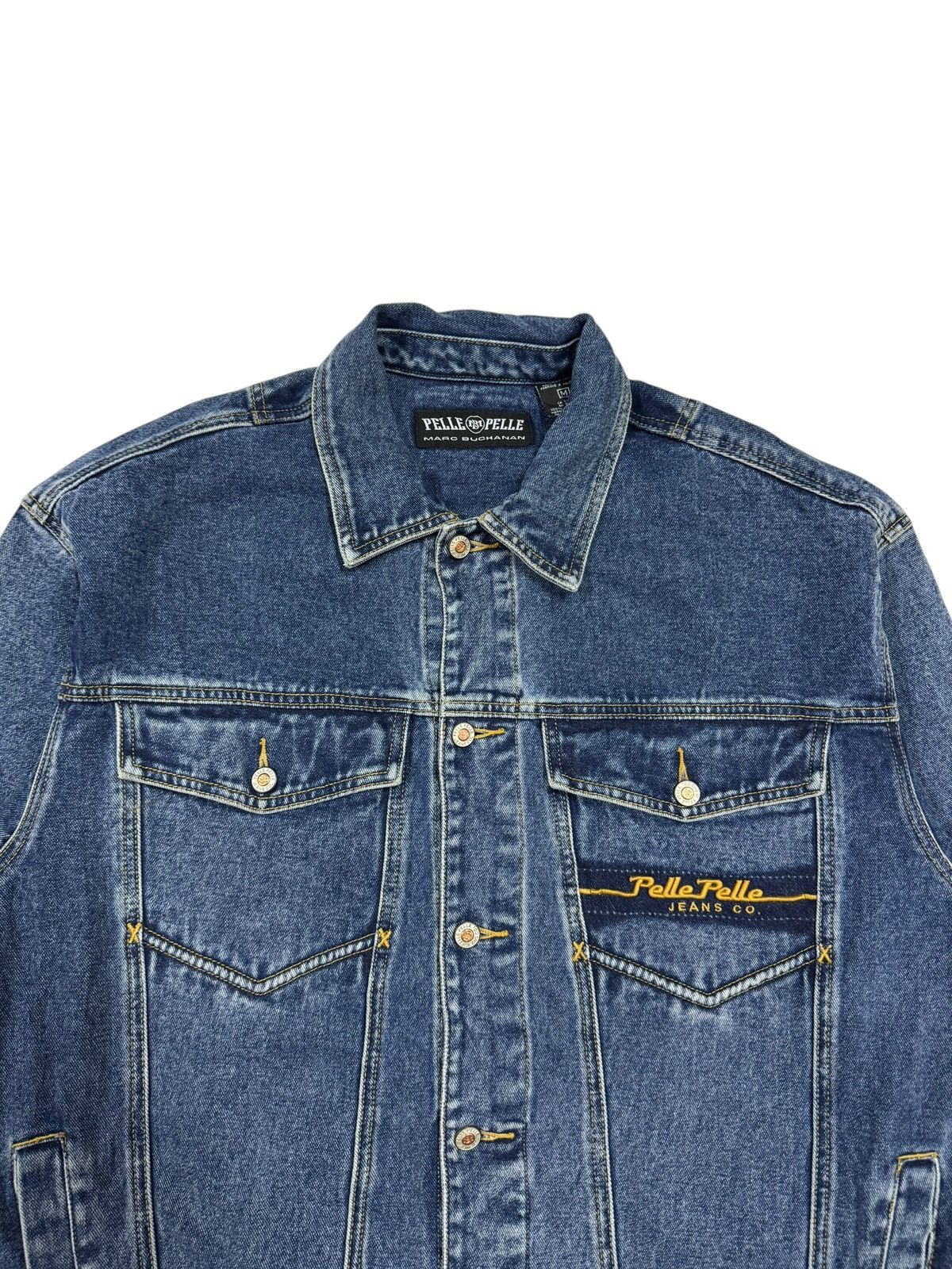 Marc Buchanan × Pelle Pelle × Vintage Vtg🔥90’s Marc Buchanan Pelle Pelle Trucker Denim Rap Style Size US M / EU 48-50 / 2 - 3 Thumbnail