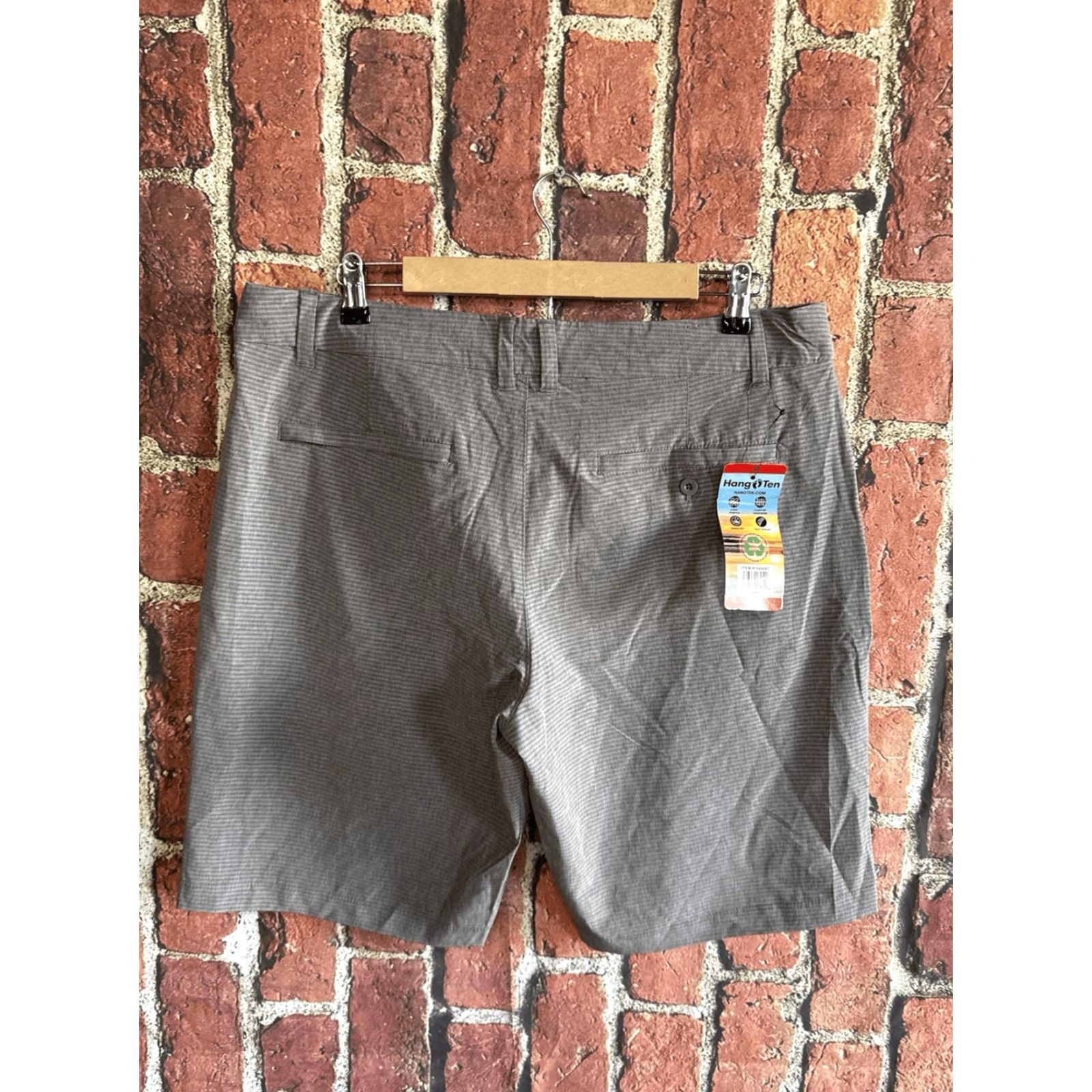 Hang Ten Hang Ten Mens Gray Hybrid Chino Shorts Size 34 W/ Drawstring Size US 34 / EU 50 - 2 Thumbnail