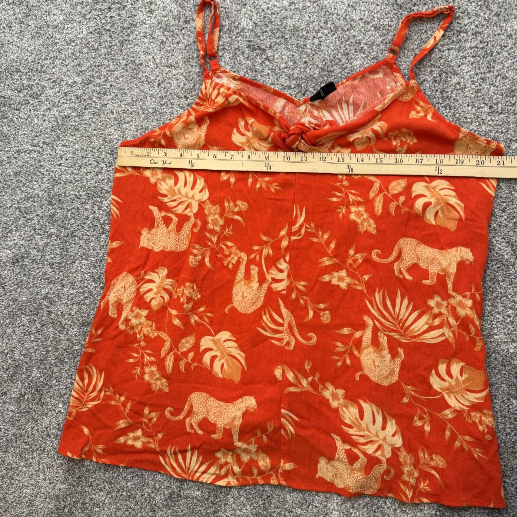 Torrid Torrid Tank Top Womens 2 Orange Animal Print Jungle Sleeveless Knot Front Cheetah Size XS / US 0-2 / IT 36-38 - 4 Thumbnail