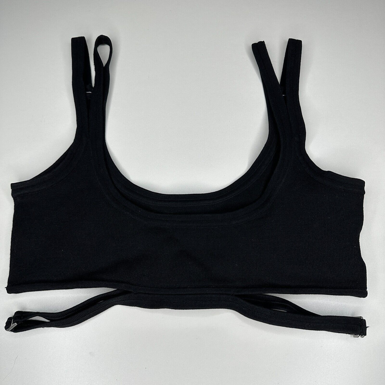Dion Lee Dion Lee Black Strappy Crop Tank Double Strap Cutouts XS Size XS / US 0-2 / IT 36-38 - 4 Thumbnail