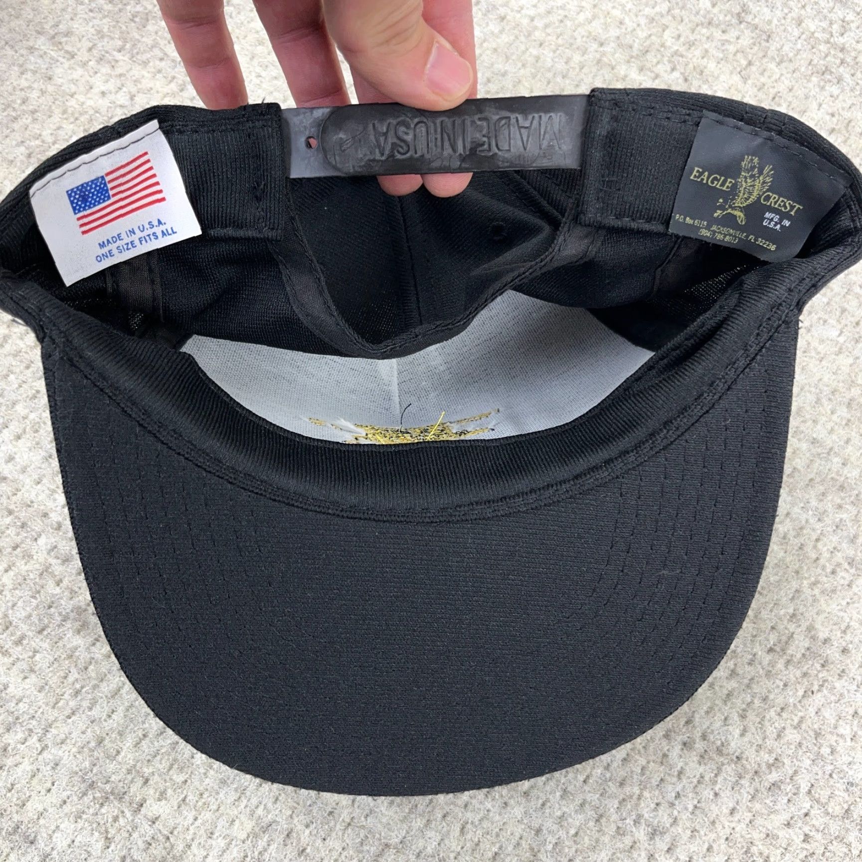 Vintage VINTAGE Eagle Crest Navy SEAL Team Hat Cap Snapback Made In USA Black Yellow 90s Mens Adult One Size Adjustable Twill Cotton Polyester Size ONE SIZE - 3 Thumbnail