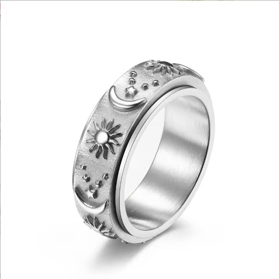 Jewelry Celestial Spinner Ring-Sun Moon Star Fidget Band (Size 7-11) Size ONE SIZE - 5 Thumbnail
