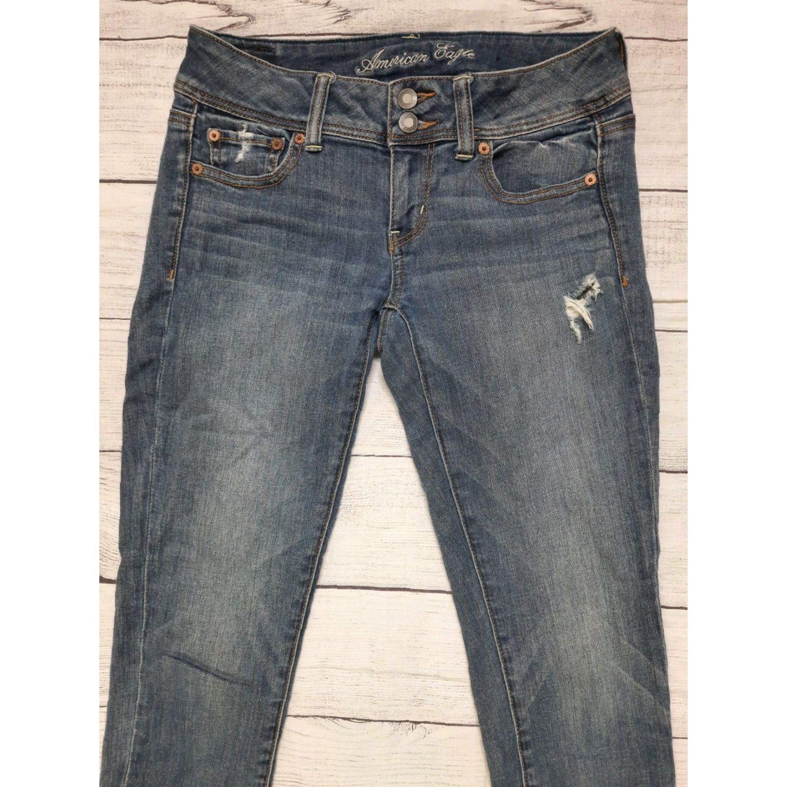American Eagle Outfitters American Eagle Outfitters Jeans Skinny Denim Stretch 27x29 4 Adults Womens Dark Blue Jeans Stretch Size 27" / US 4 / IT 40 - 5 Thumbnail