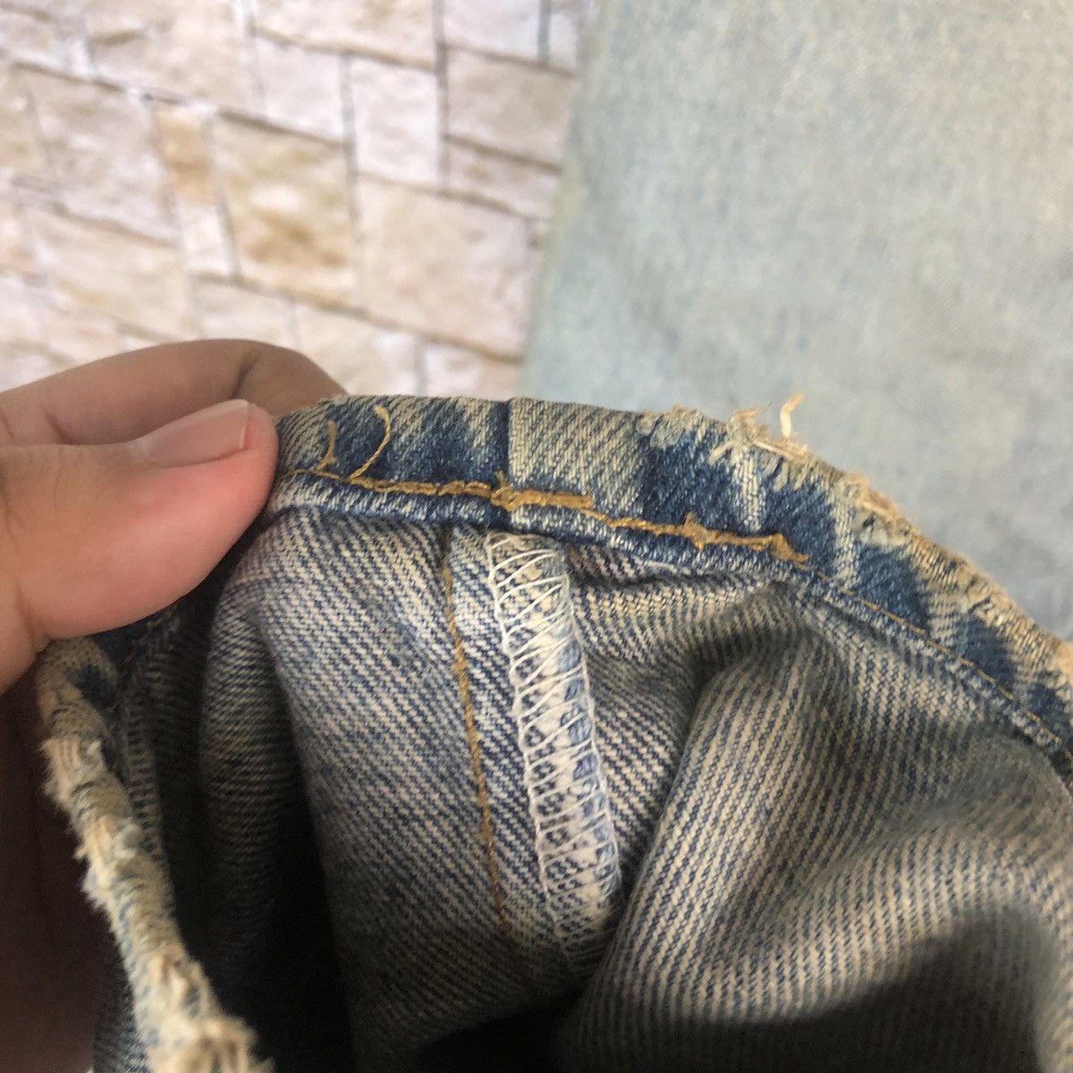 Levi's 512 Levis faded Blue ripped Distressed Denim Pants #A71 Size US 31 - 22 Thumbnail