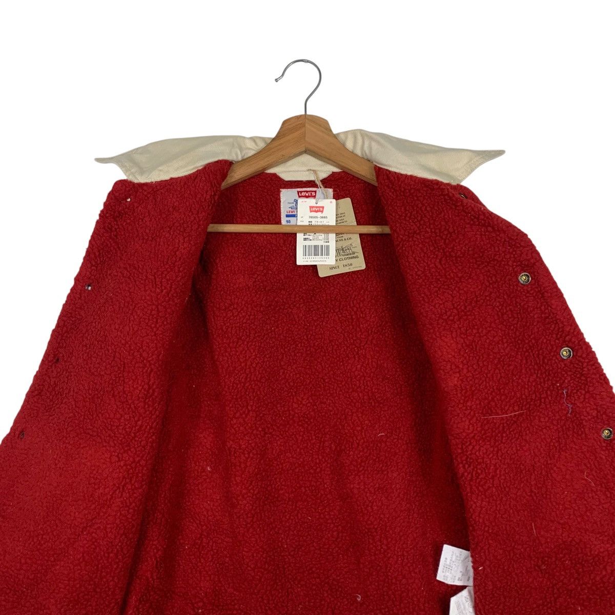 Levi's LEVIS Red Fleece Lined Beige Denim Jacket #1931-C84 Size M / US 6-8 / IT 42-44 - 12 Thumbnail