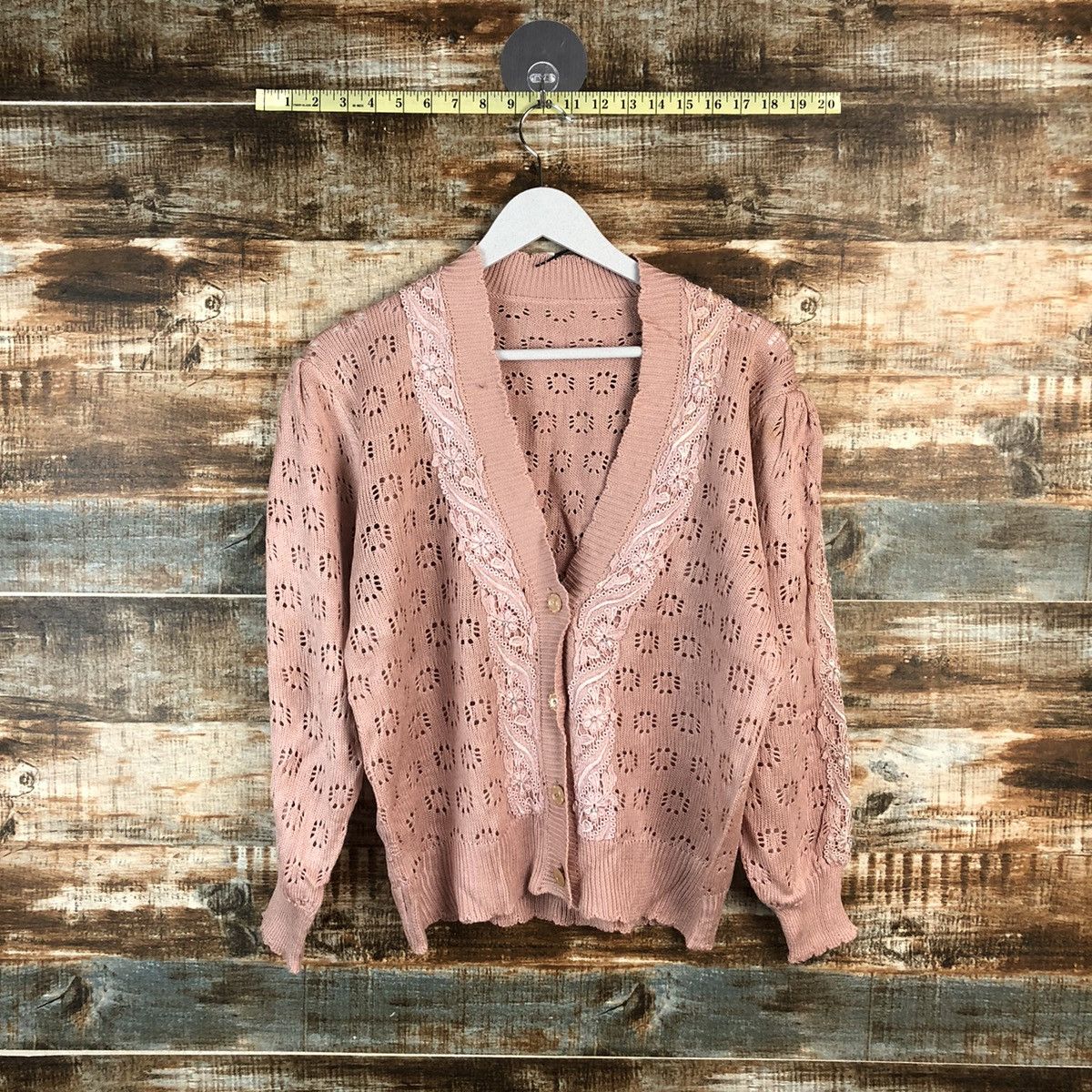 Homespun Knitwear × Japanese Brand × Vintage DL Japan vintage Pink Cardigan Knitwear #C463 Size M / US 6-8 / IT 42-44 - 1 Thumbnail