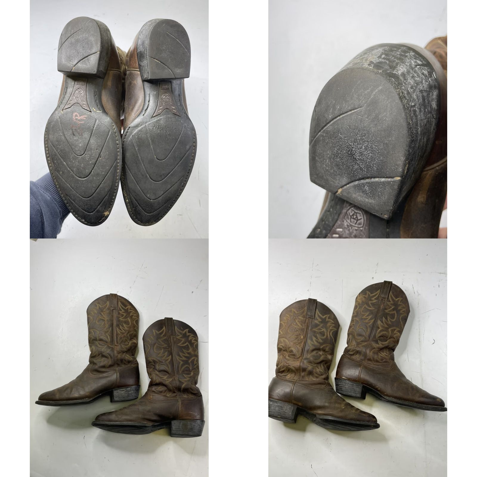 Ariat Ariat Cowboy Western Boot Mens 10 EE Brown Leather Pull On Wide 10002294(34725) Moderate wear Size US 10 / EU 43 - 8 Thumbnail