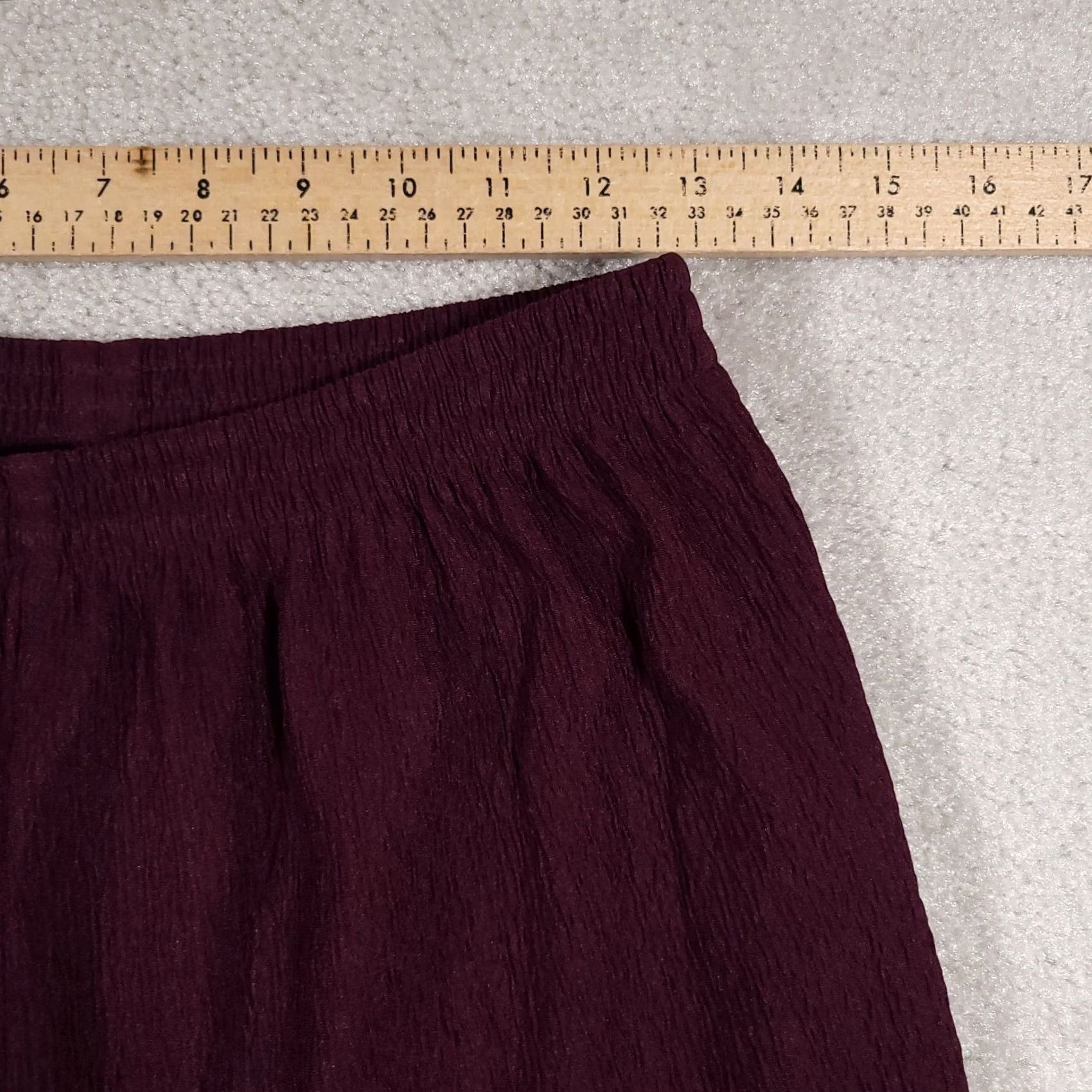 Vintage VINTAGE Liz Baker Essentials Dress Pants Womens Med Purple Pull On High Rise Texture Dress Pants Regular 26x29 Solid Linen? Size 32" / US 10 / IT 46 - 5 Thumbnail