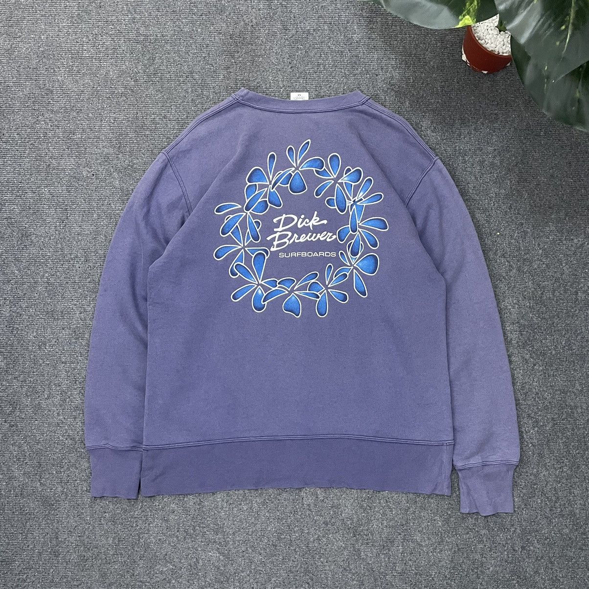 Vintage 1990s Dick Brewer Surfboards Sunfaded Sweatshirt Size US M / EU 48-50 / 2 - 1 Thumbnail