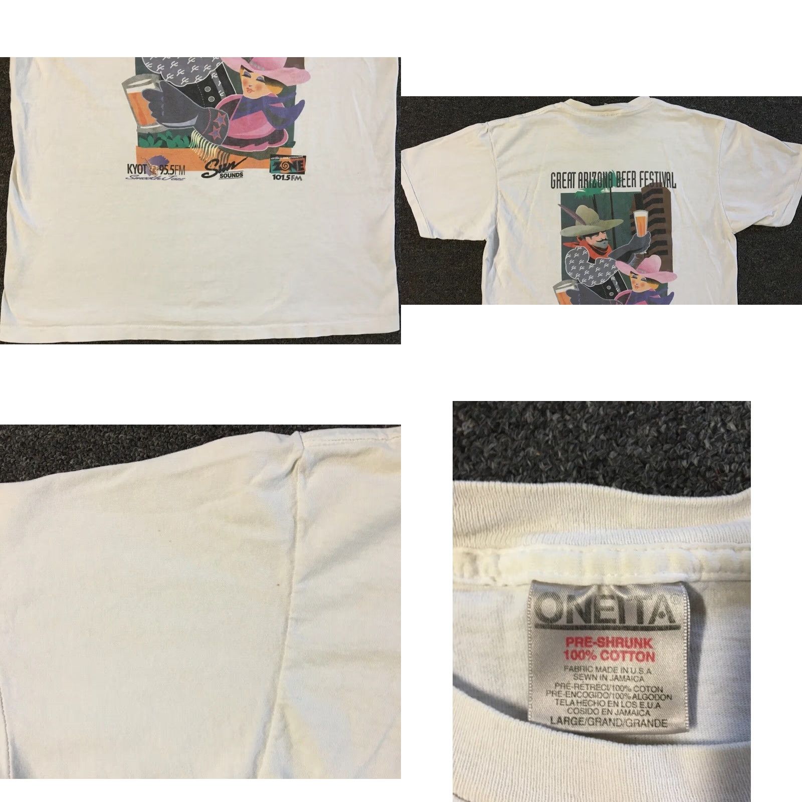 Vintage VINTAGE Arizona Beer Fest Faded Shirt M White Mens T-Shirt 90s Grunge Bar Cowboy Biker Rock USA 80s 90s Size US M / EU 48-50 / 2 - 9 Thumbnail