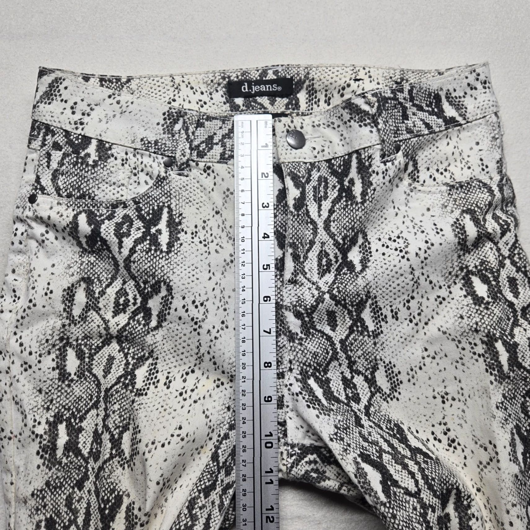 Vintage d.jeans Pants Women 6 White Snake Print High Waist Skinny Denim Stretch Casual Womens Size 28" / US 6 / IT 42 - 5 Thumbnail