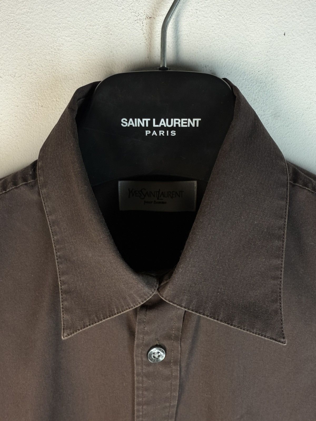 Yves Saint Laurent Brown YSL Shirt Button Up Dress Luxury Casual Collar Y2k Size US S / EU 44-46 / 1 - 16 Thumbnail