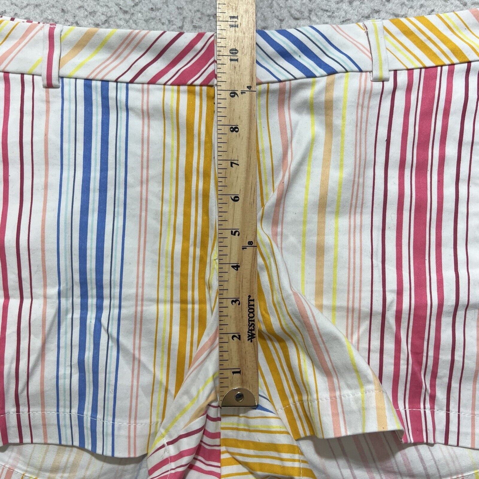 JCPenney a.n.a. Twill Shorts 3" Inseam Colorful Striped Flat Front Size 38" / US 16 / IT 52 - 11 Thumbnail