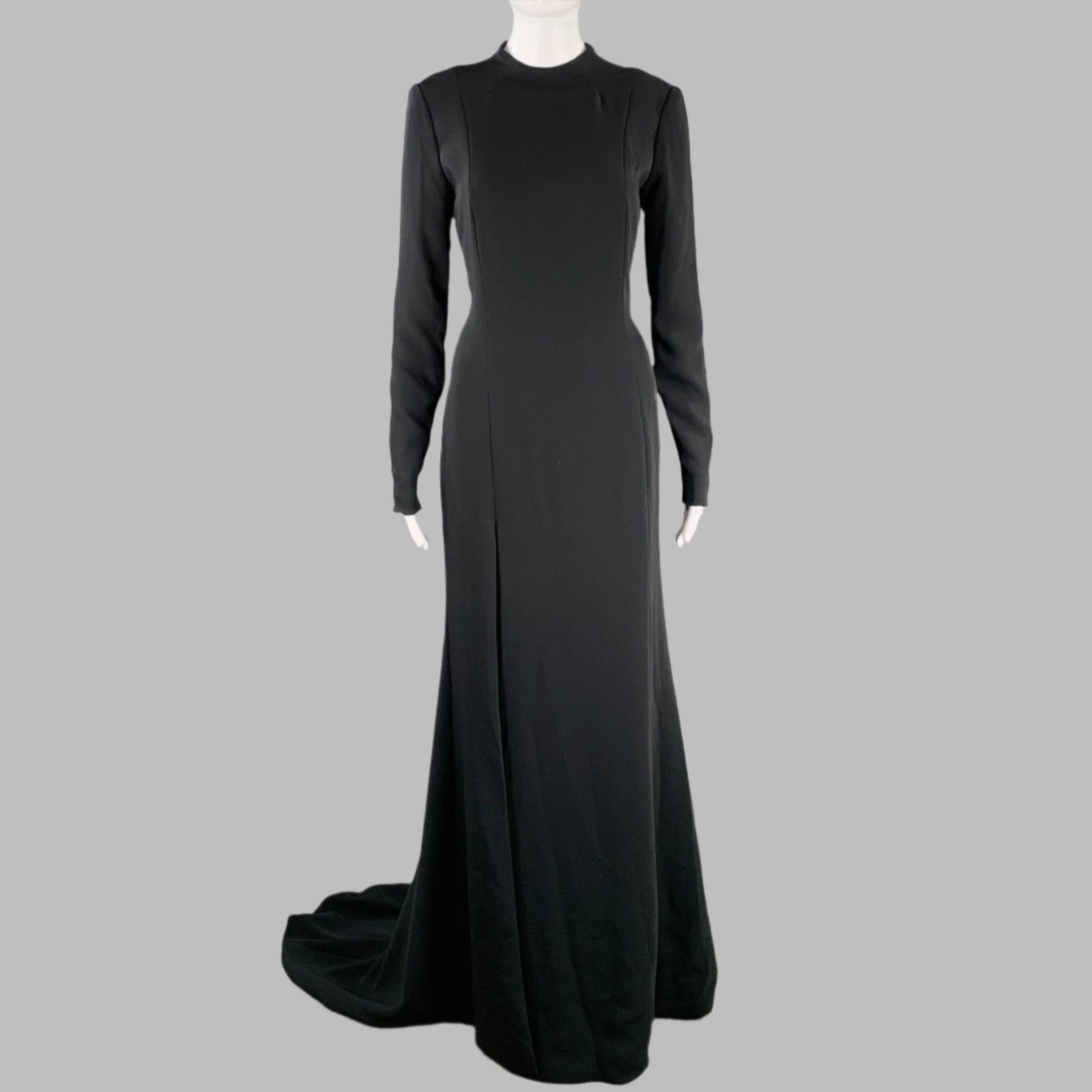 Other KAMPERETT Arc Black Long Sleeve Keyhole Back Evening Gown Size S / US 4 / IT 40 - 1 Thumbnail