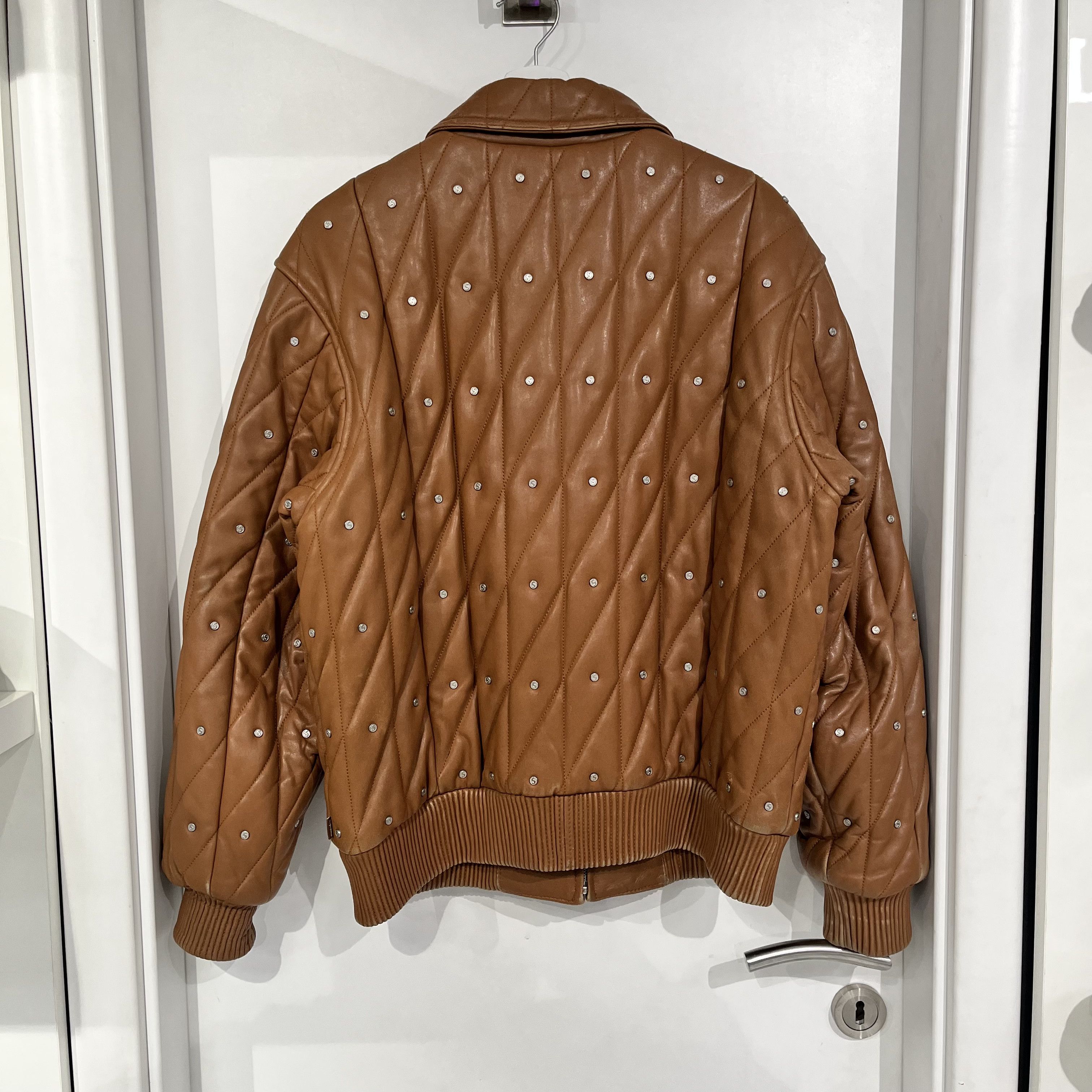 Supreme Supreme Quilted Studded Leather Jacket Light Brown Size US M / EU 48-50 / 2 - 2 Thumbnail