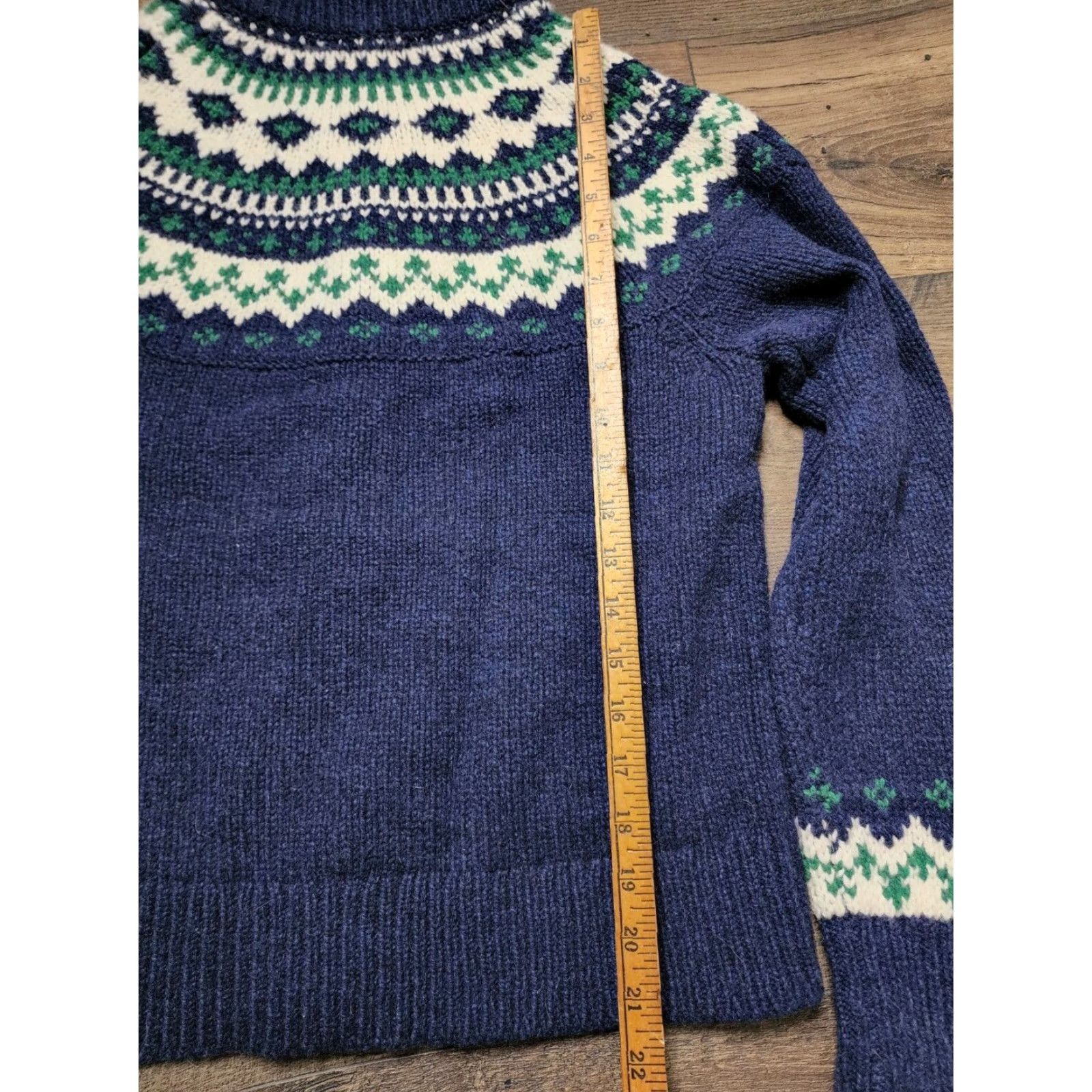 Vintage VINTAGE L.L.Bean Fair Isle Full Zip Cardigan Sweater Womens Medium Blue 100% Lambswool Size M / US 6-8 / IT 42-44 - 5 Thumbnail