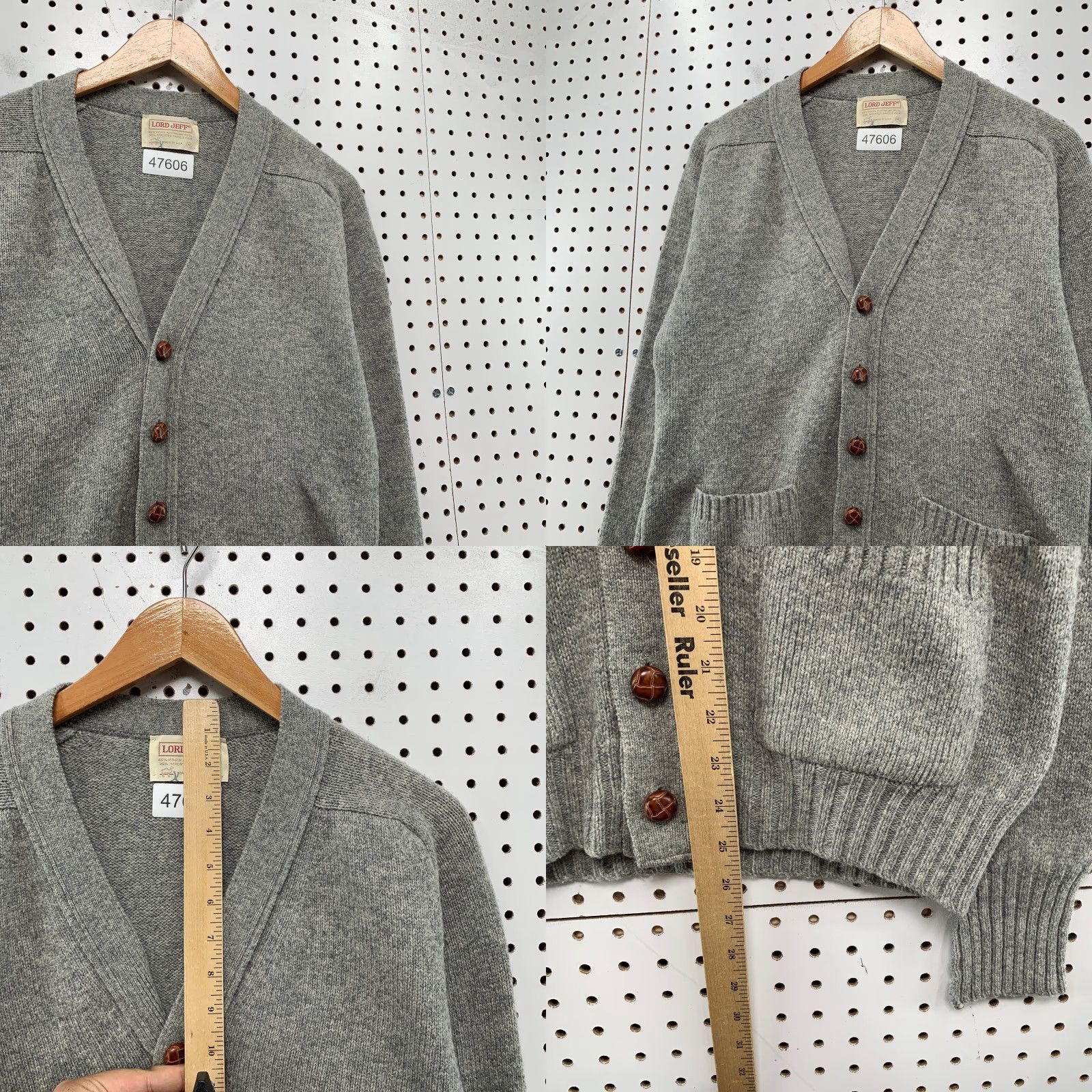 Camel VINTAGE Lord Jeff Wool Cardigan Sweater Mens Medium Gray Camel Hair Made USA Size US M / EU 48-50 / 2 - 8 Thumbnail