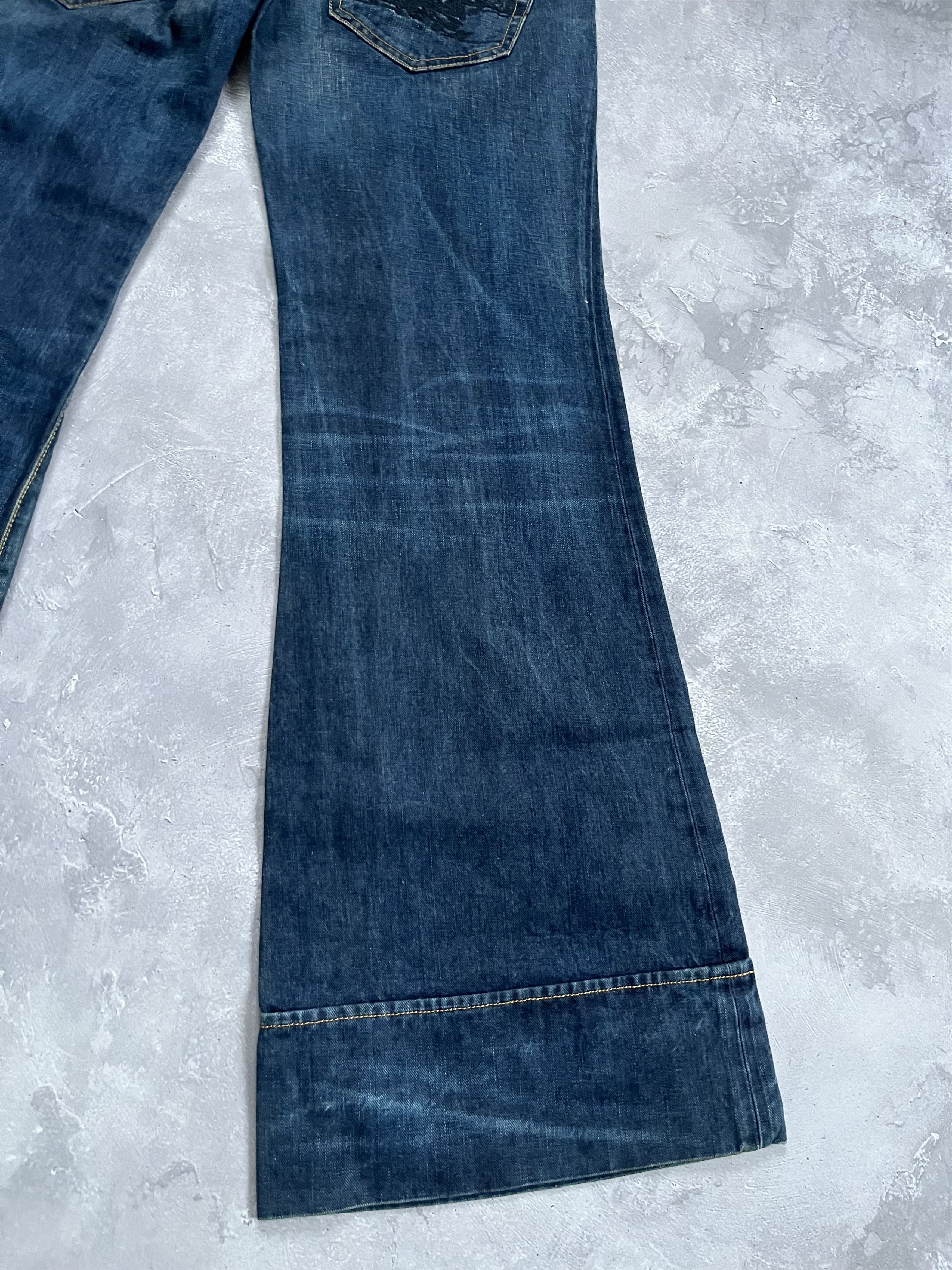 Diesel DIESEL PACEE BLUE JEANS Wide Leg Logo Embroidered Vintage Size 30" / US 8 / IT 44 - 4 Thumbnail