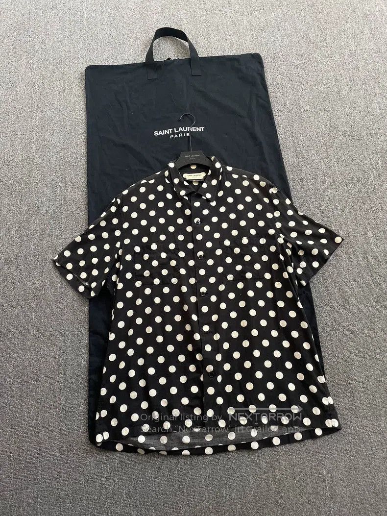 Saint Laurent Paris Saint Laurent Paris Black and White Large Polka Dot Short Size US XXS / EU 40 - 1 Thumbnail