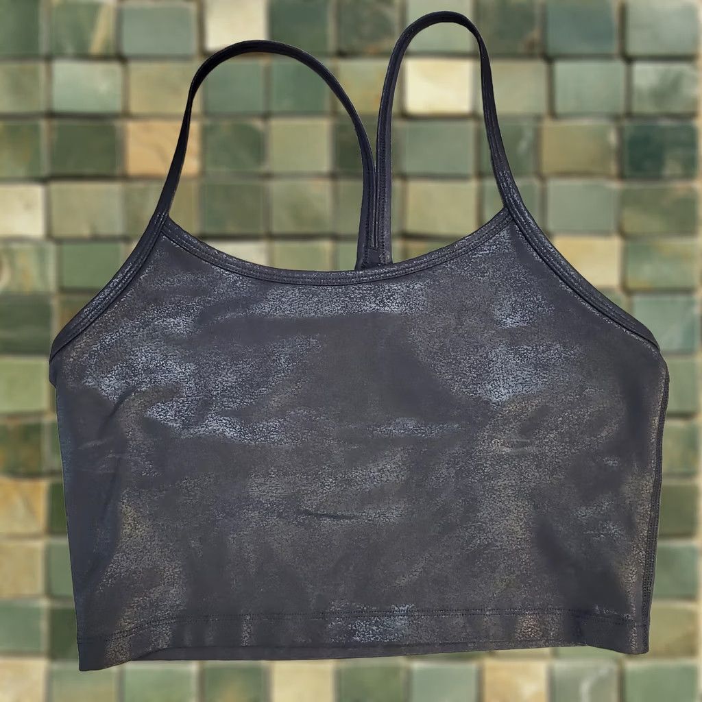 Vintage Aerie The Hugger Black Cotton Razorback Crop Tank Shirt Women's Small Racerback Built-In Bra Sleeveless Activewear Size S / US 4 / IT 40 - 1 Thumbnail