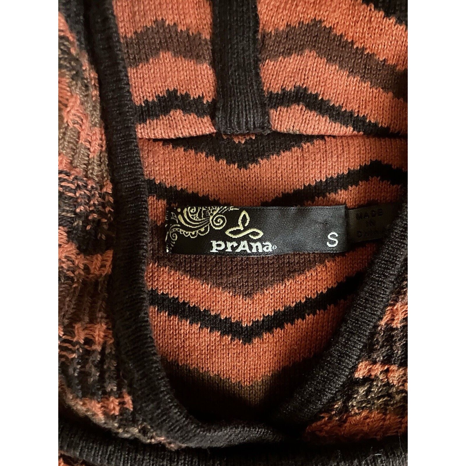 Prana Prana Meryl Sweater Dress small Chevron Hooded Orange Brown Size S / US 4 / IT 40 - 5 Thumbnail