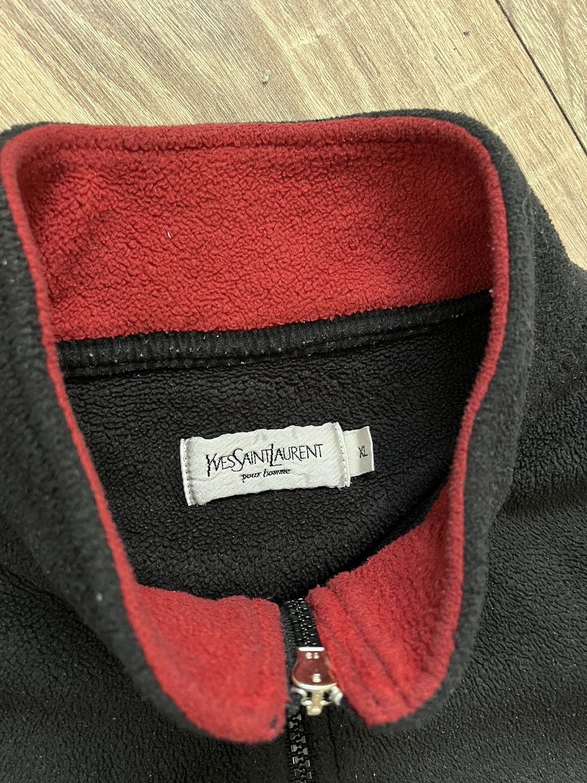 Saint Laurent Paris 🔥RARE🔥 YSL Vintage 1/3 zip big logo fleece sweatshirt Size US XL / EU 56 / 4 - 8 Thumbnail